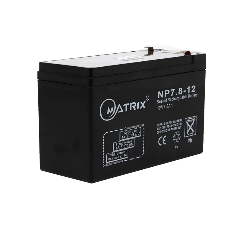 MATRIX BATTERIES (แบตเตอรี่สำหรับเครื่องสำรองไฟ) MATRIX 12V 7.8AH 6.5 x 15 x 9.5 cm. (BLACK)