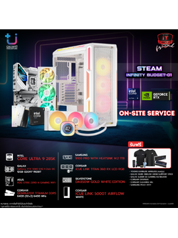 ULTRA 9 285K - 24C/24T /3Y / TITAN 360 RX LCD RGB /6Y / Z890-A GAMING WIFI /3Y / 64GB [32×2] 6400MHz /LT / M.2 2TB /5Y / RTX 5080 EX GAMER 1-Click OC WHITE 16GB GDDR7/3Y / 850W PSU : 80 PLUS /7Y / LINK 5000T AIRFLOW [WHITE] /2Y SN2910251B19979Y