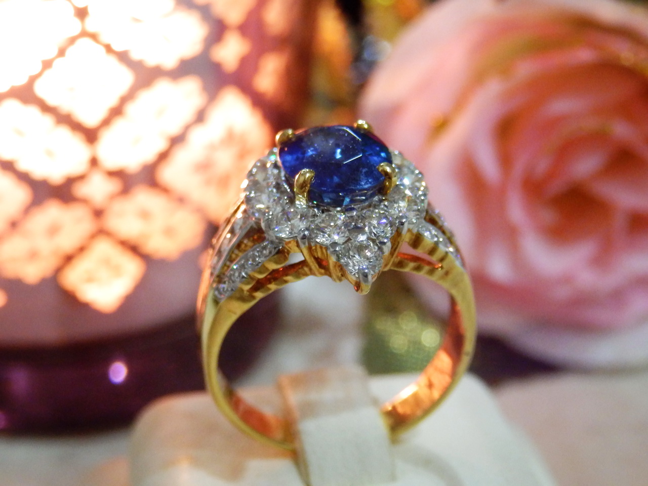 M073 แหวนไพลินเพชรแท้ 1.09 กะรัต สวยเว่อร์ค่ะ วงนี้