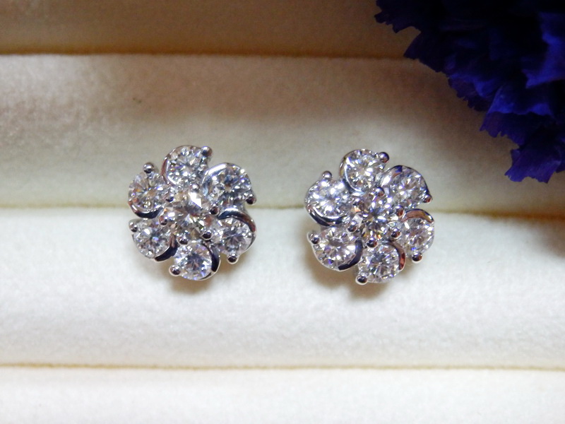 PP5305ต่างหูเพชรแท้ 1.98 กะรัต งานงามๆ ใส่สวยวิบวับมากกก