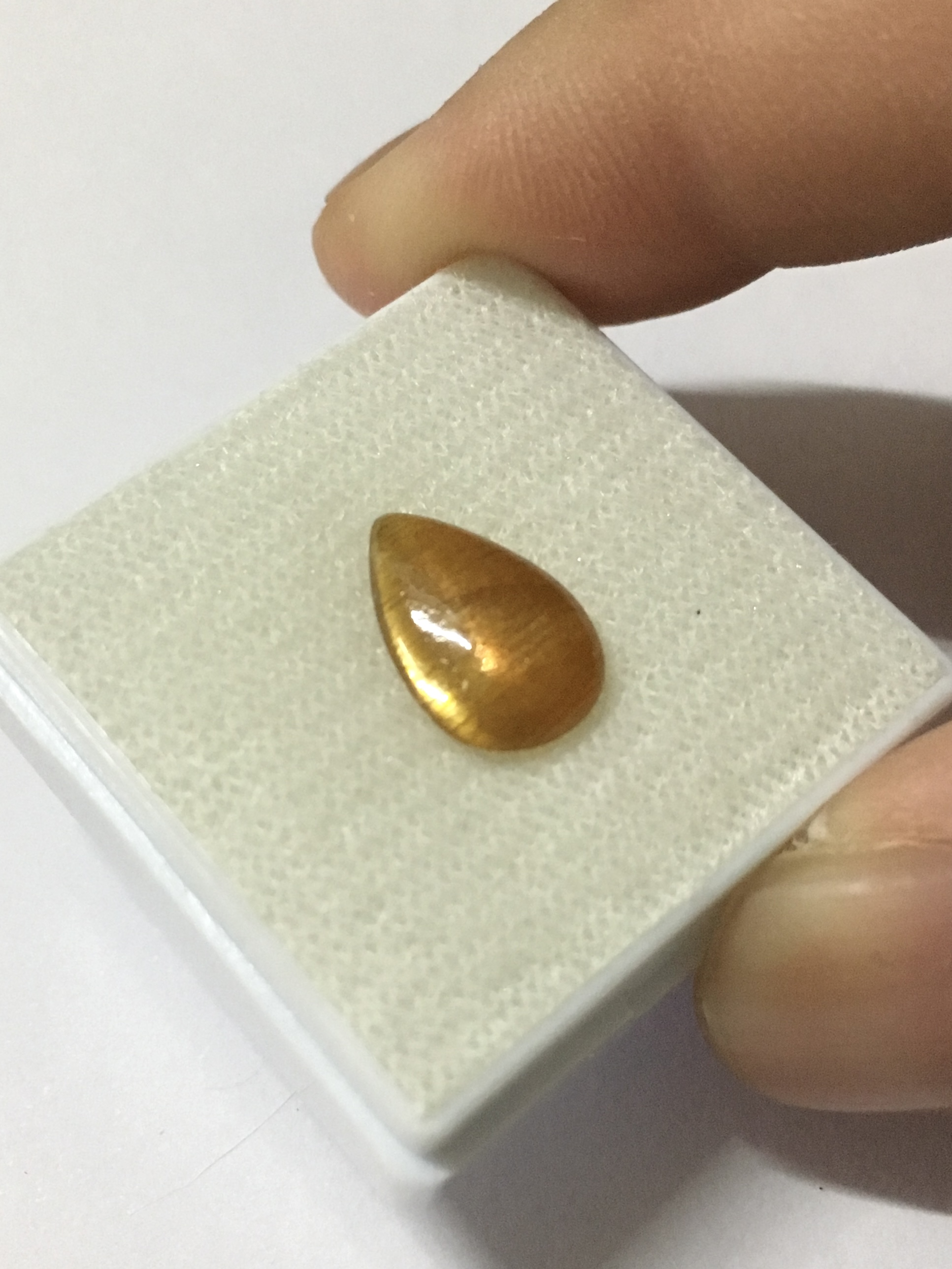 SUN STONE ซันสโตนแท้ 1.95 กะรัต หิน ธรรมชาติ เหลือบทองสว่าง สวยมาก น่าสะสม