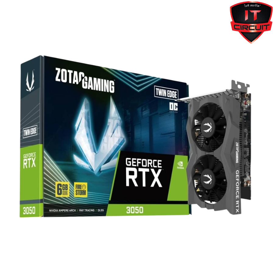 VGA (การ์ดจอ) ZOTAC GEFORCE RTX 3050 TWIN EDGE OC - 6GB GDDR6