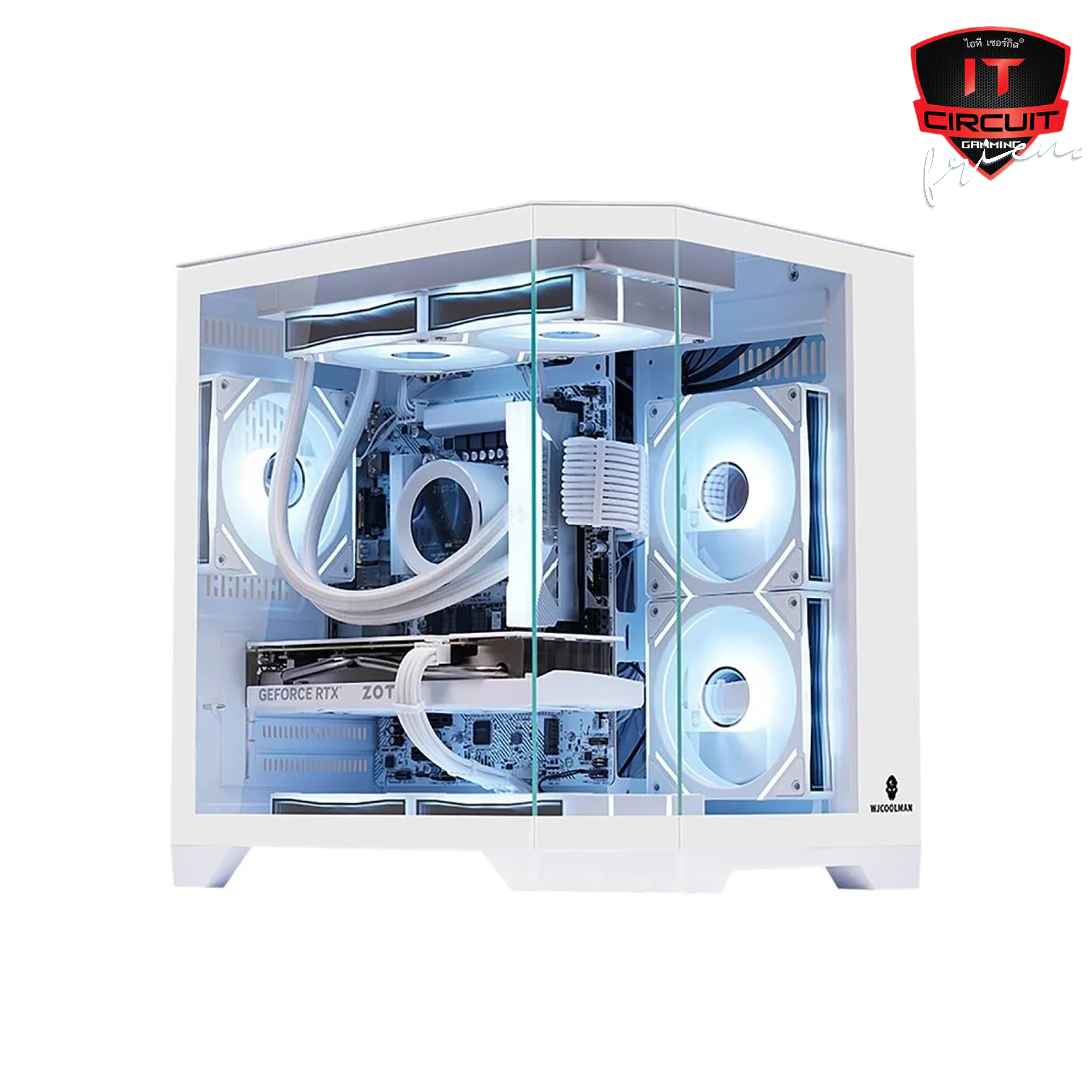 CASE (เคส) WJCOOLMAN Dreamer Panorama M-ATX Tempered Glass Gaming Case White
