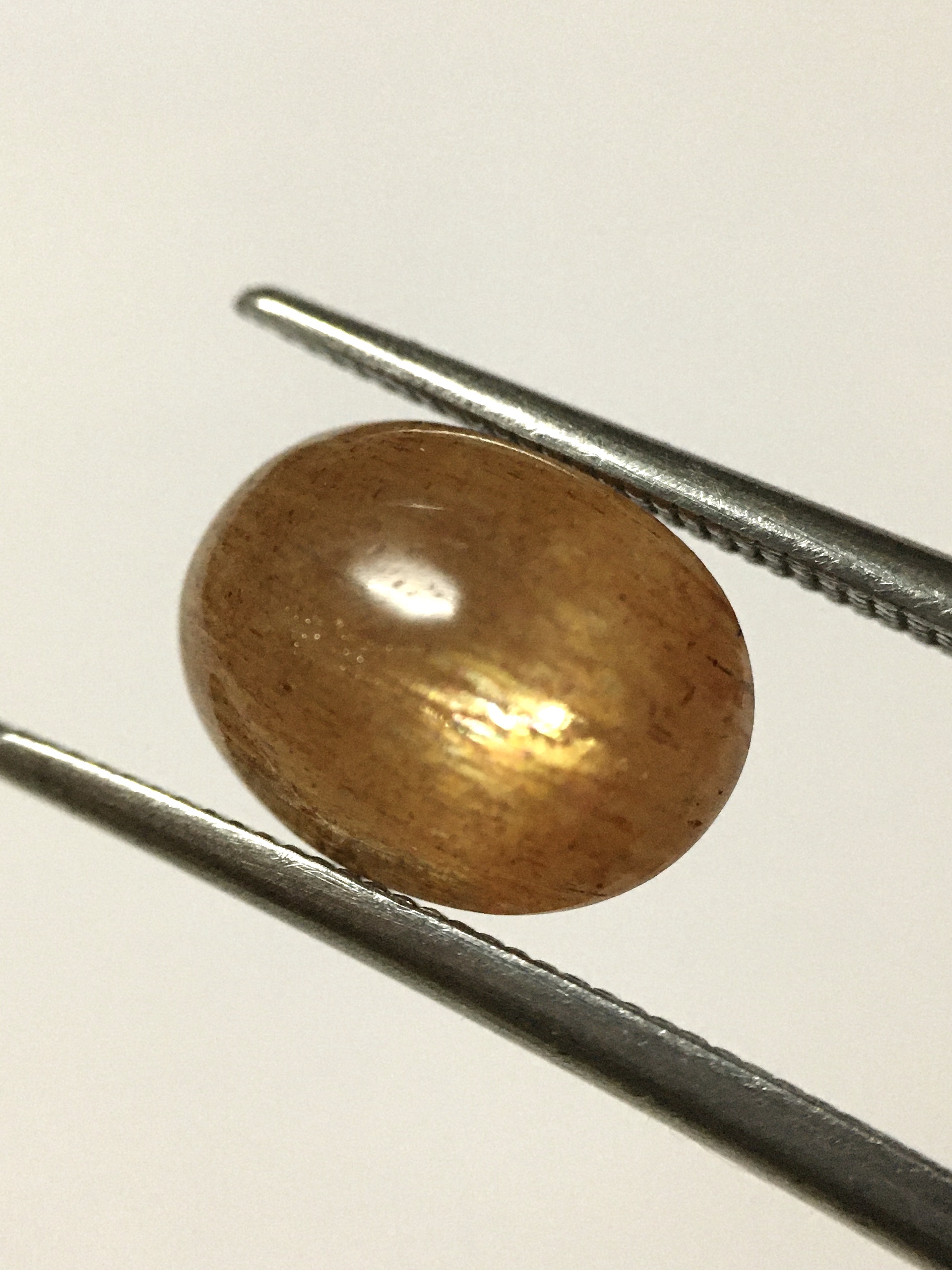 SUN STONE ซันสโตนแท้ 2.34 กะรัต หิน ธรรมชาติ เหลือบทองสว่าง เนื้อสีน้ำผึ้งฉ่ำสวย น่าสะสม