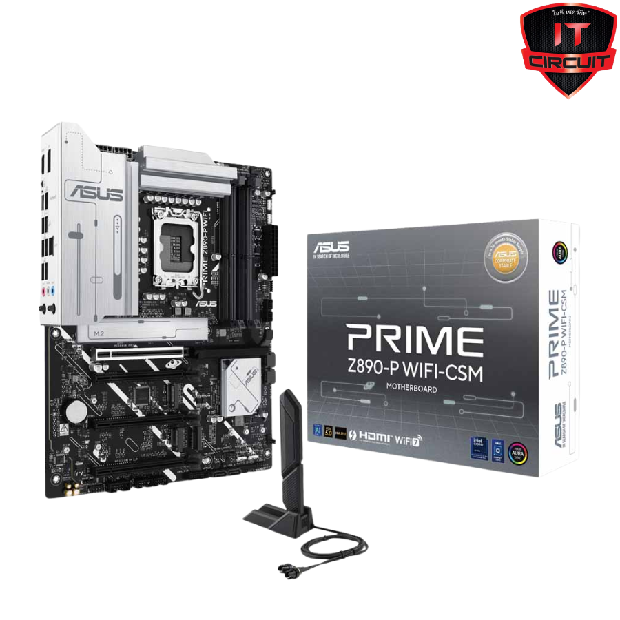 MAINBOARD (เมนบอร์ด) ASUS PRIME Z890-P WIFI-CSM (INTEL SOCKET 1851 DDR5 ATX) SN27925T110H