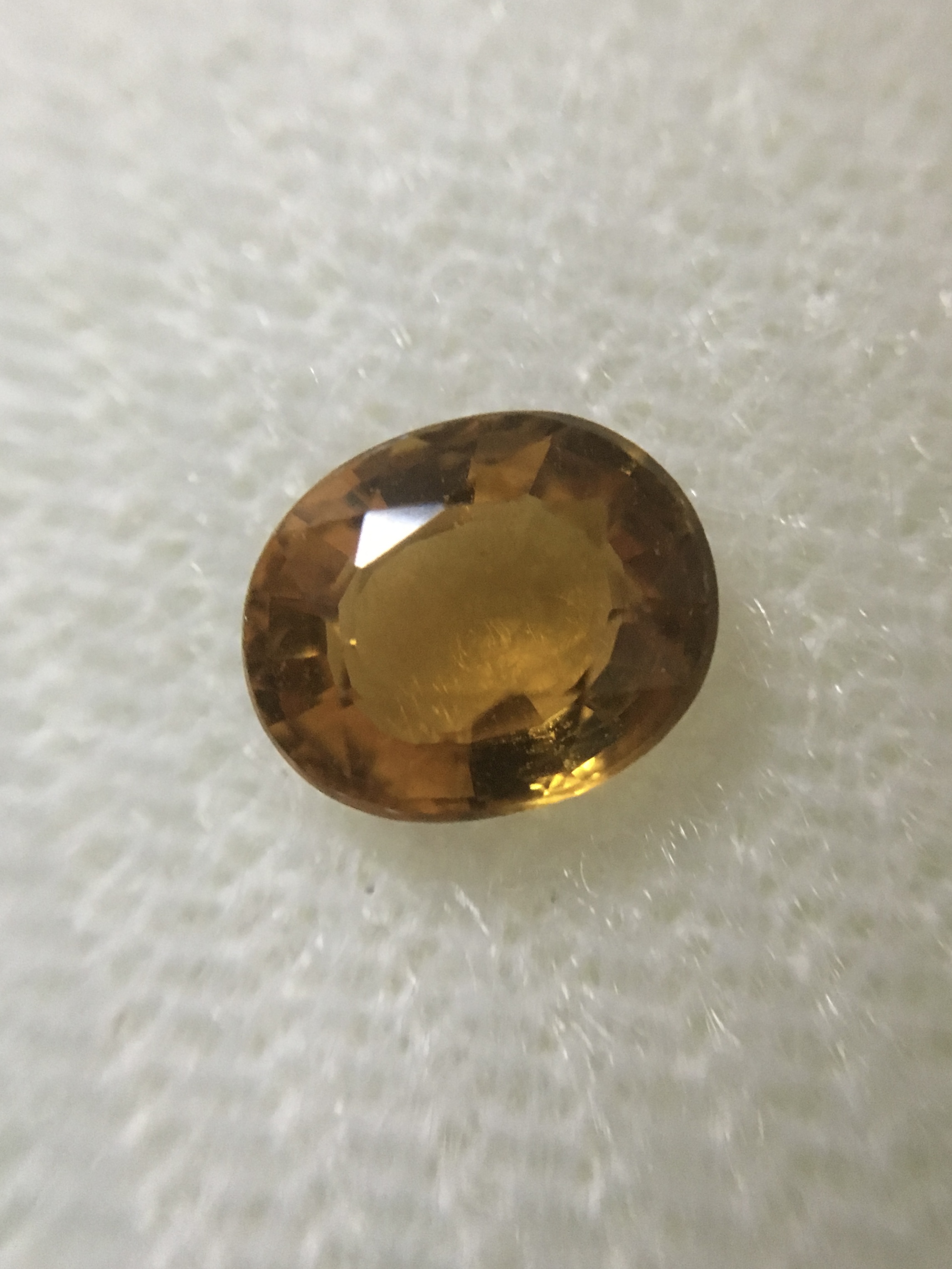 TOURMALINE ทัวร์มาลีน แท้ 0.64 กะรัต พลอยดิบเนื้อดี สีgolden ไฟดีมากค่ะ