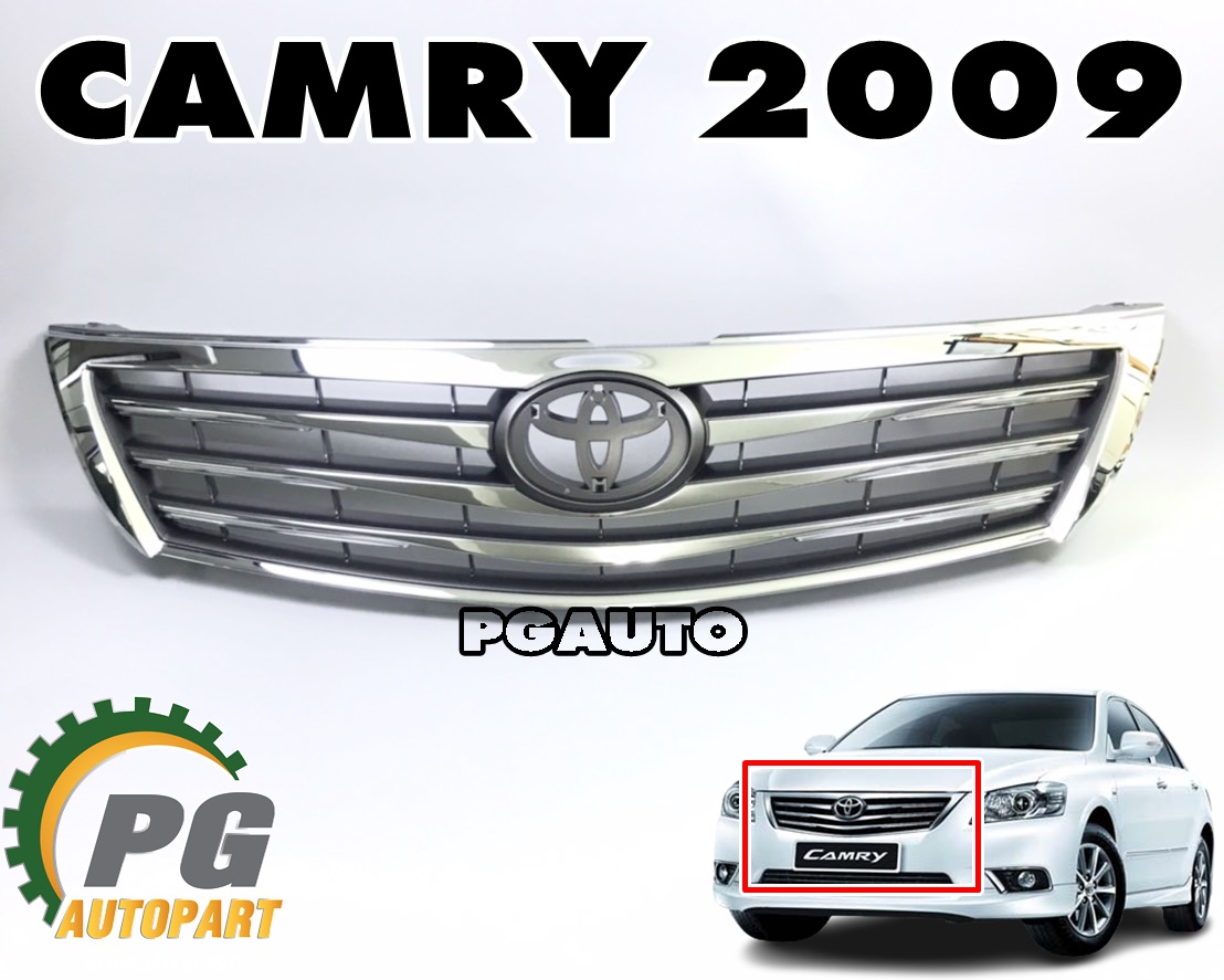 หน้ากากชุบ(กระจังหน้า) TOYOTA CAMRY(ACV40) ปี 2009 (1ชิ้น) แท้ / รูปจริง