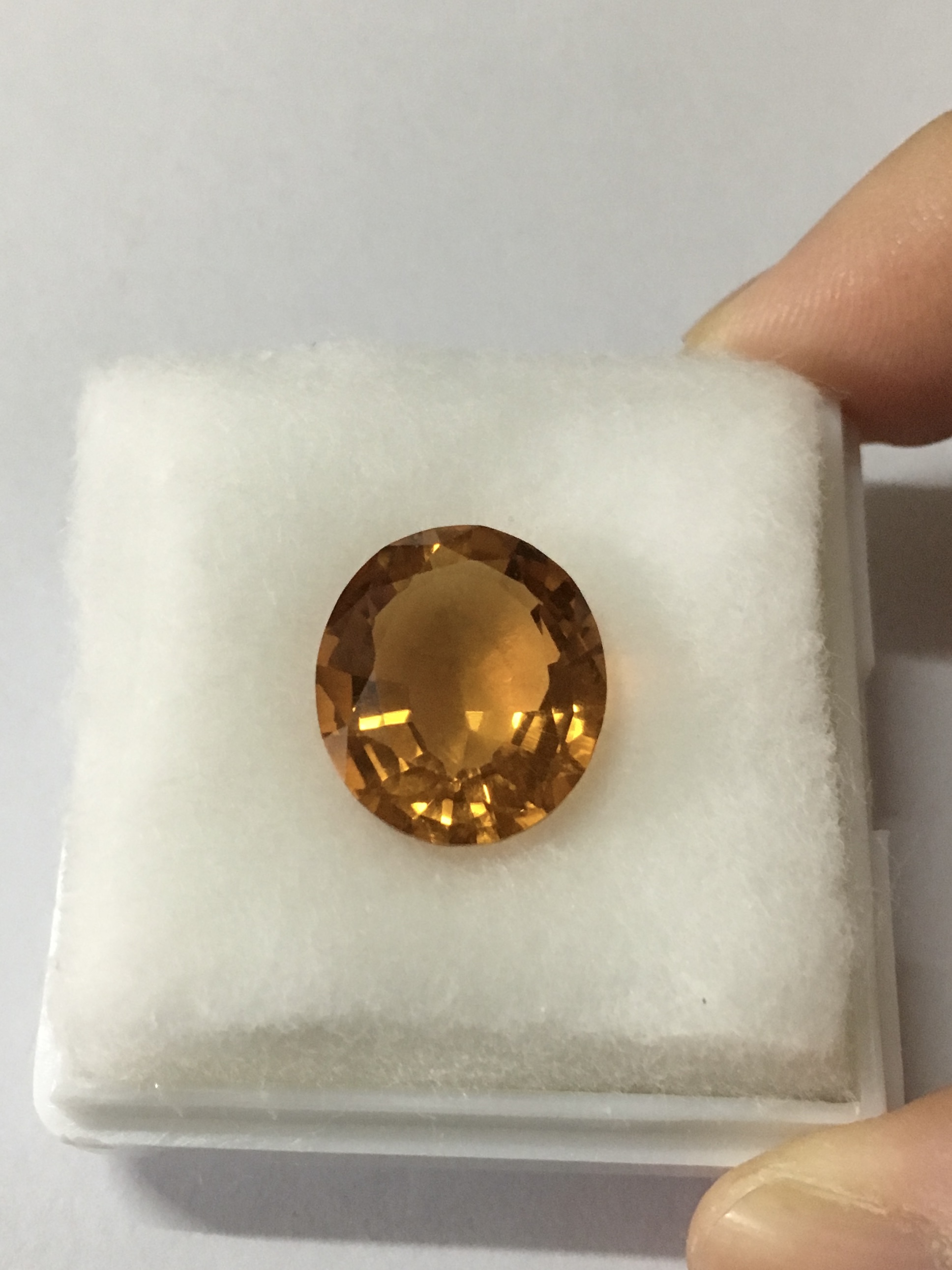 (พลอยโคลนนิ่ง สวยเหมือนยันเงา) ซิทริน 7.5 กะรัต เม็ดโตเนื้อใส ไฟดี สีสวยจัด เหมือนพลอยแท้ม๊ากก