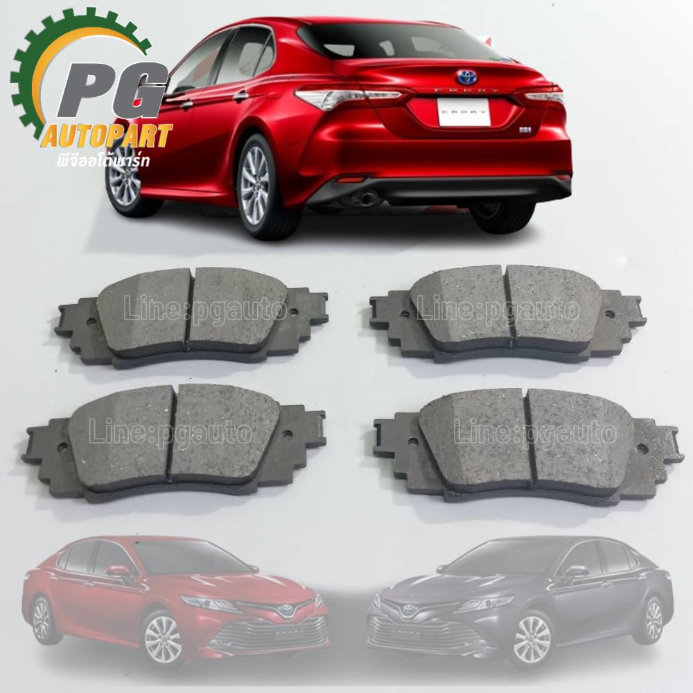 ชุดผ้าดีสเบรคหน้า/หลัง TOYOTA CAMRY ASV71 AXVA70 AXVH71 ปี 2018-2022 (1ชุด) แท้ / รูปจริง