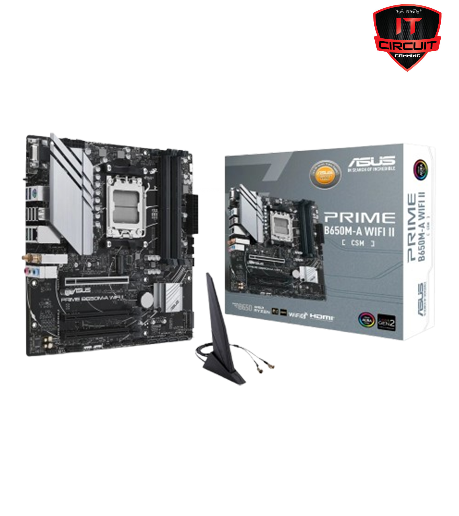 MAINBOARD (เมนบอร์ด) ASUS PRIME B650M-A WIFI II-CSM (AMD SOCKET AM5 DDR5 MICRO-ATX)
