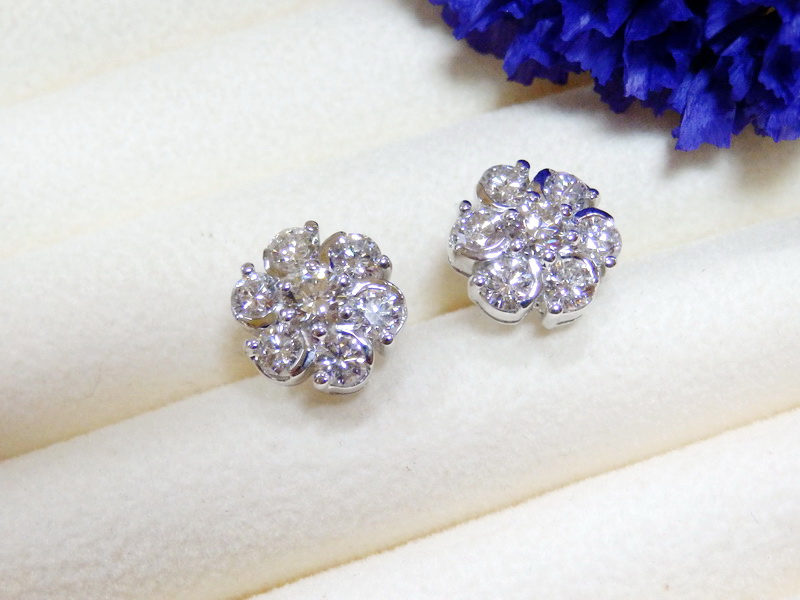 PP5305ต่างหูเพชรแท้ 1.98 กะรัต งานงามๆ ใส่สวยวิบวับมากกก