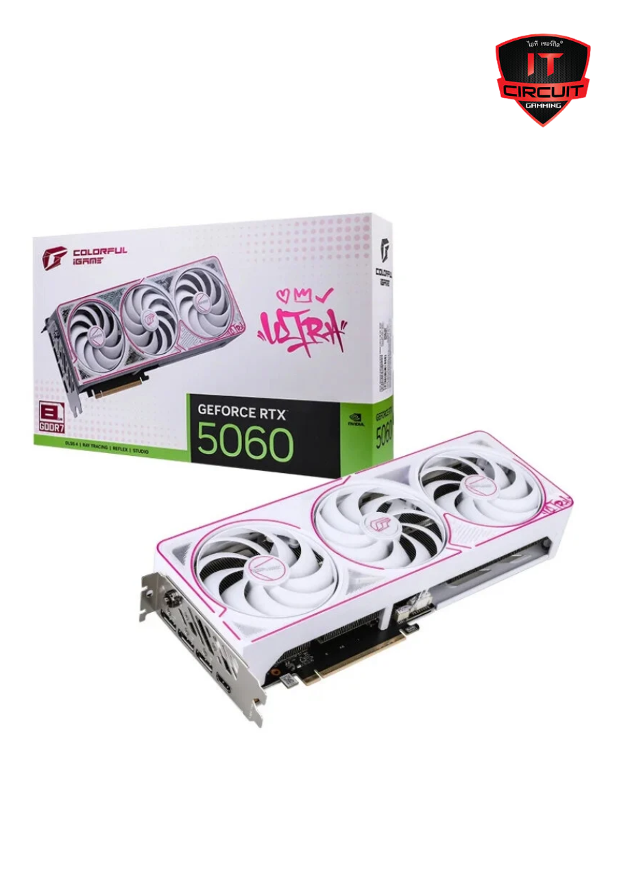 VGA (การ์ดจอ) COLORFUL GEFORCE RTX 5060 IGAME ULTRA W OC - 8GB GDDR7 SN011025T350H