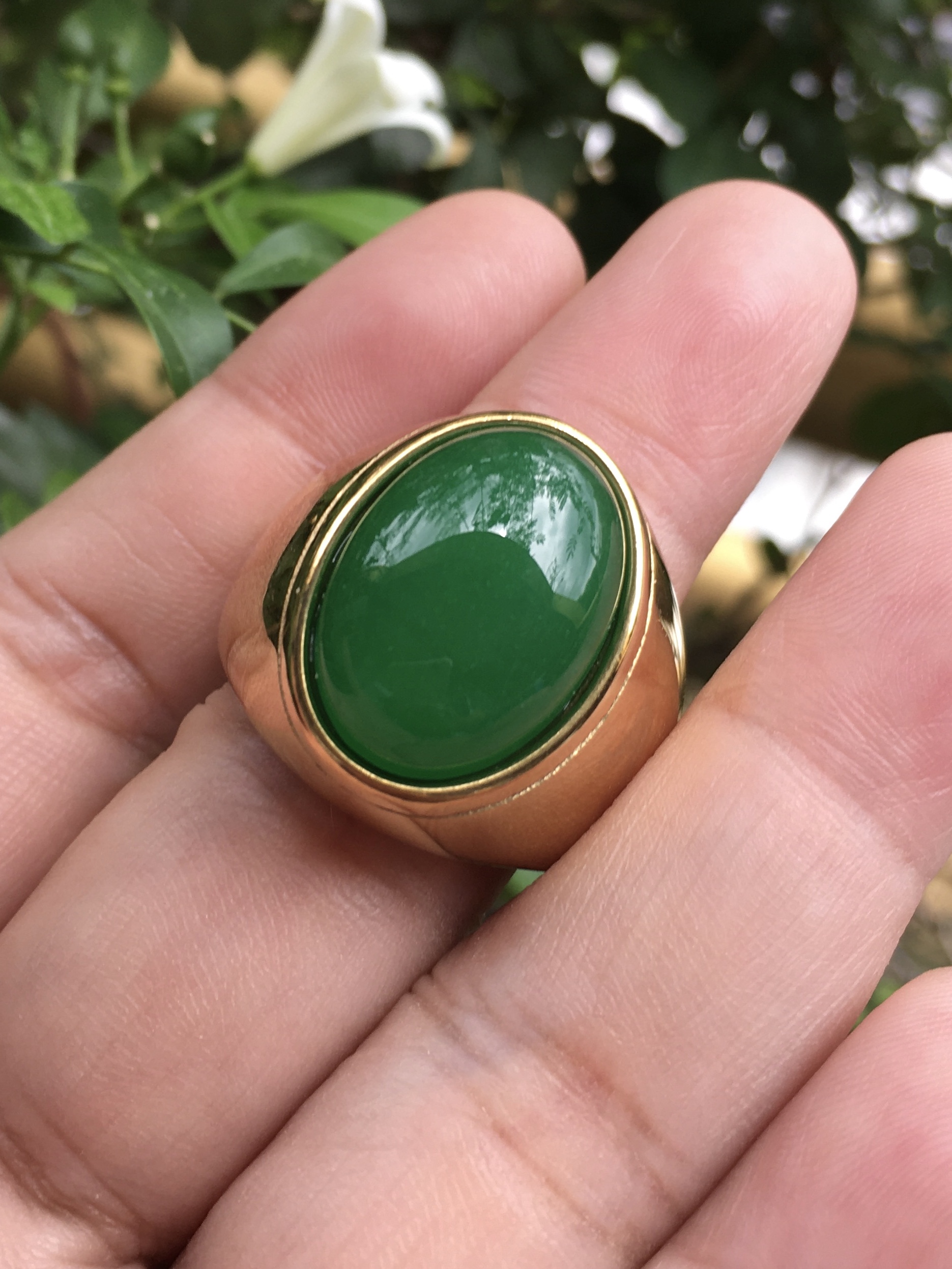 (ไซส์ 65) แหวนหยก แหวนแฟชั่นชาย ไซส์ใหญ่ ใส่สวย ราคาเบาหวิว