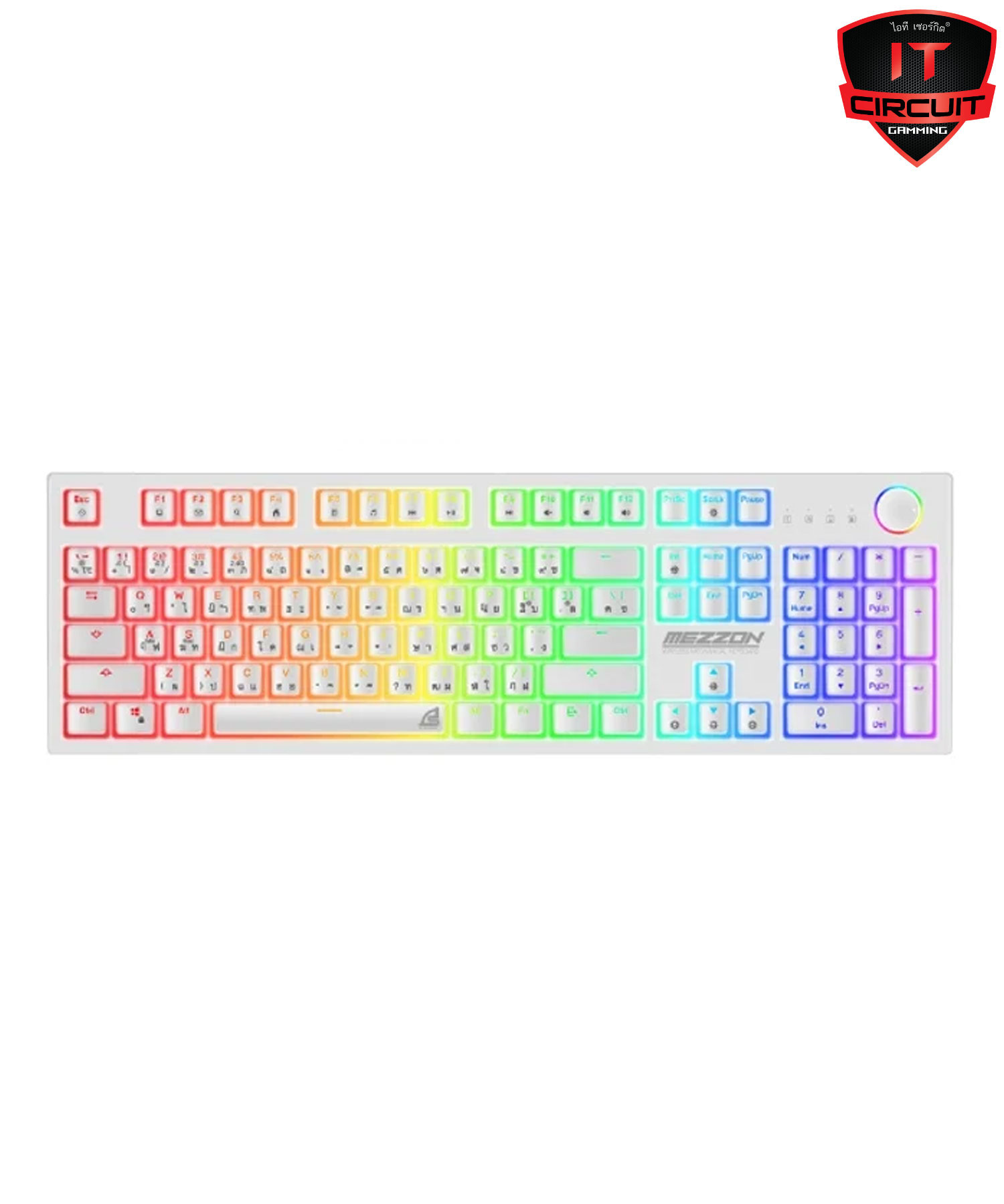 WIRELESS/BLUETOOTH KEYBOARD SIGNO MEZZON KB-752W B WHITE - BLUE-SWITCH