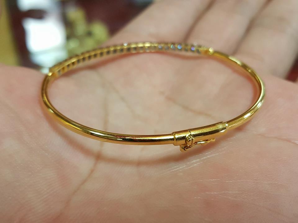 PD121 กำไลเพชรแท้ 0.81 กะรัต สวยหรูดูดี ใส่ได้ทุกวัน