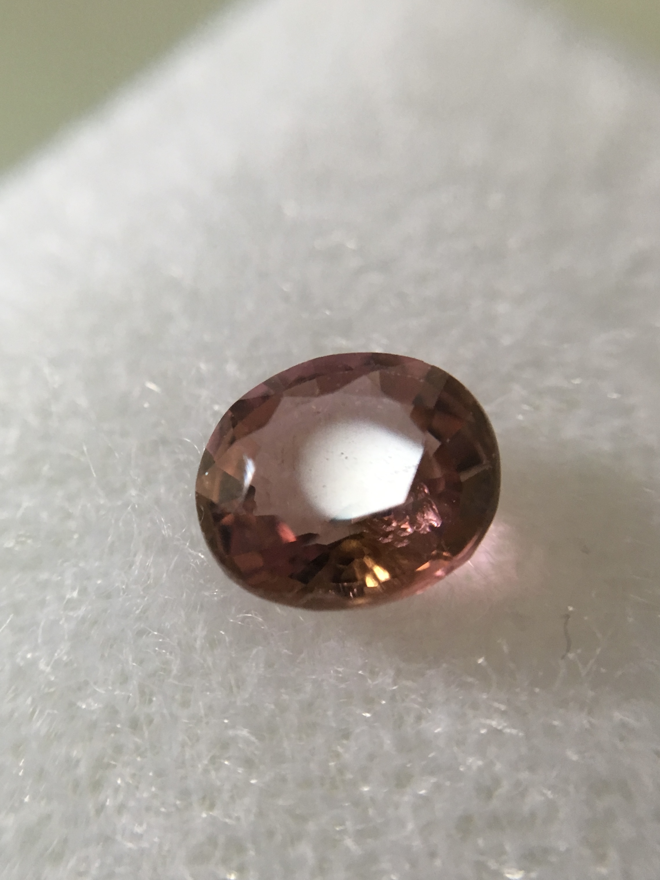 PINK TOURMALINE ทัวร์มาลีนแท้สีชมพู 0.95 กะรัต พลอยดิบ สีชมพูอมส้ม หวานน่ารักม๊าก