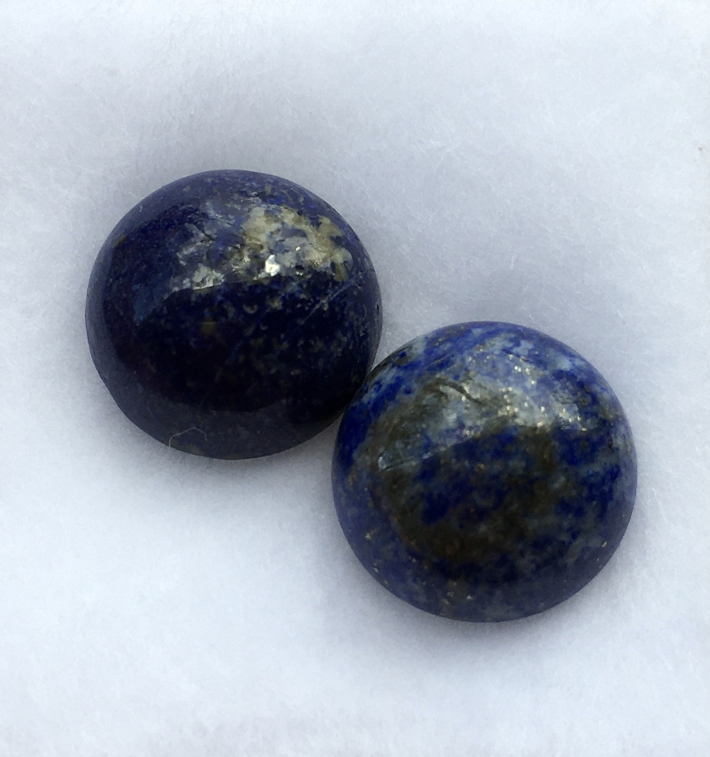 LAPIS LAZULI ลาพิส ลาซูลี 12 มม.หินแท้ ลายสวยเฉพาะตัว จัดเซตคู่ต่างหู