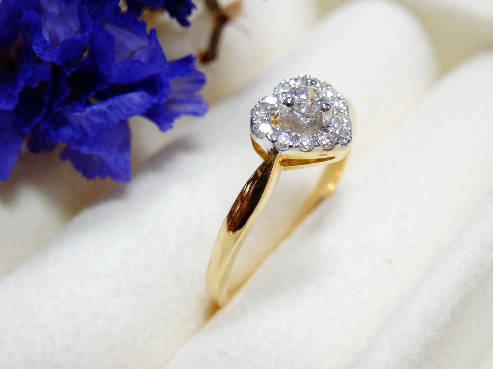 PP5308 แหวนเพชรแท้ 0.23 กะรัต แบบน่ารักมากๆค่ะ