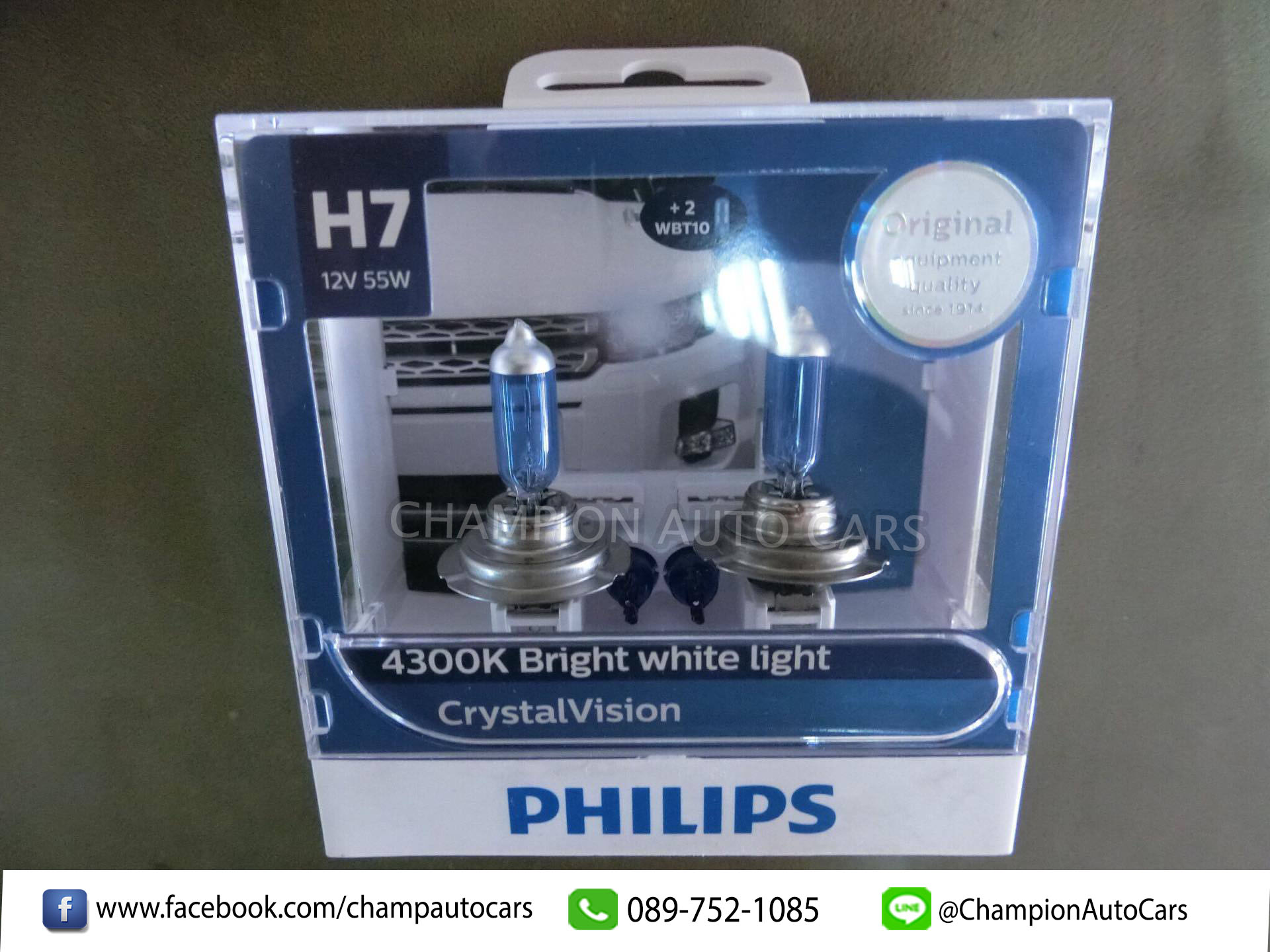 หลอดไฟหน้ารถยนต์ Philips Crystal Vision 4300K H7