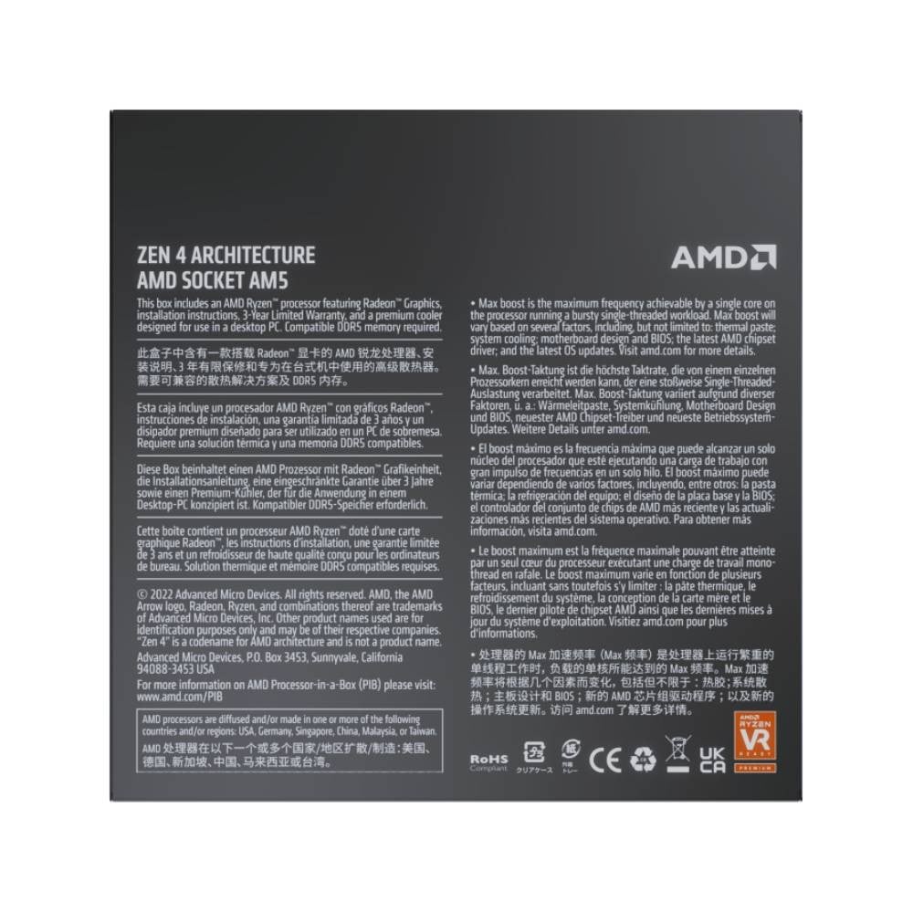 CPU (ซีพียู) AMD RYZEN 5 7500F - 6C 12T 3.7-5.0GHz SN241025B110Y