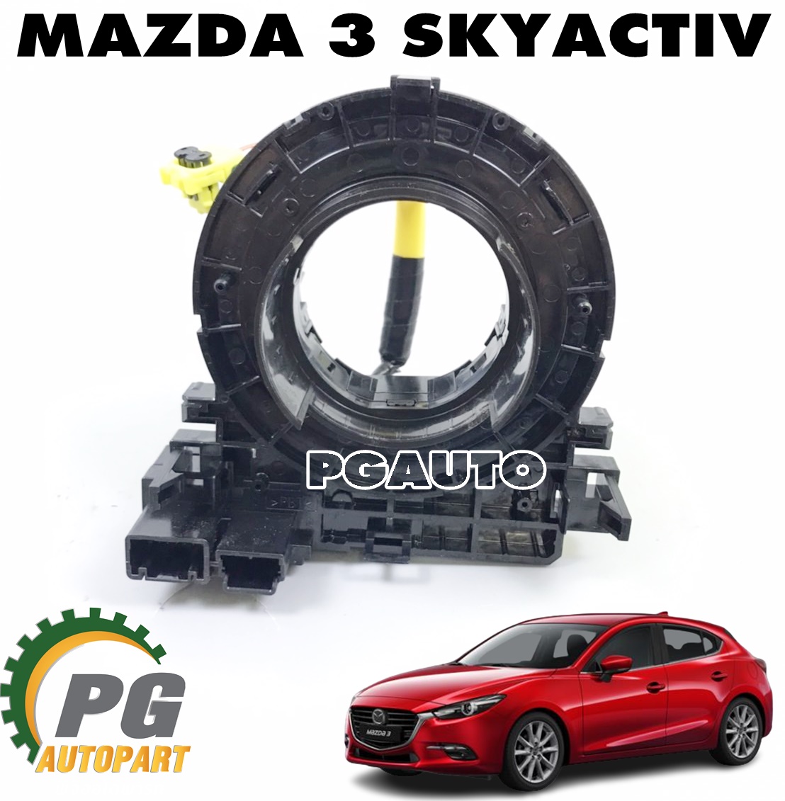 สวิทช์คอพวงมาลัย(แพรแตร) MAZDA 3 SKYACTIV BM ปี 2014-2018 (1 ชิ้น) แท้ / รูปจริง