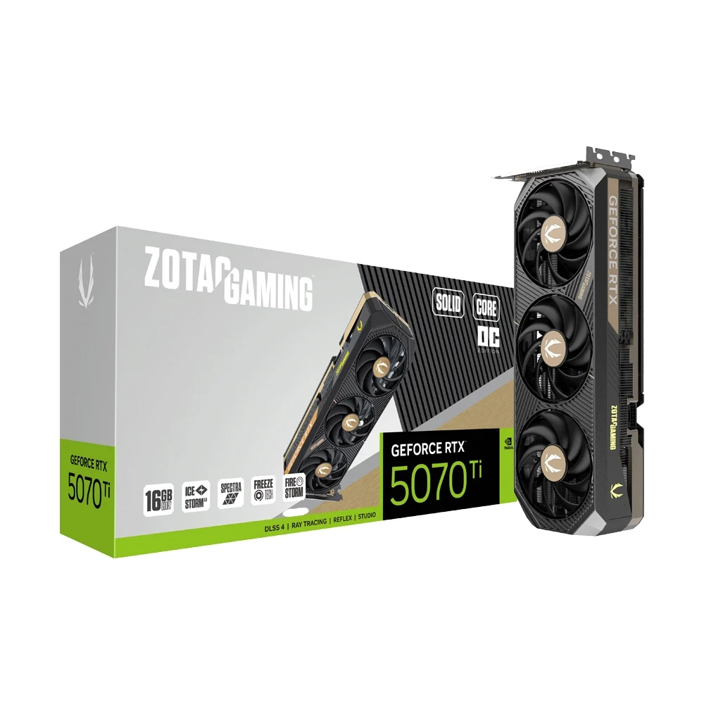 VGA(การ์ดจอ) ZOTAC GAMING GEFORCE RTX 5070 TI SOLID CORE OC - 16GB GDDR7