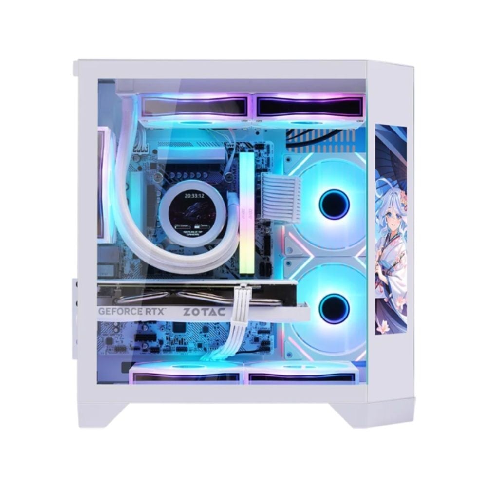CASE (เคส) WJCOOLMAN DREAMER LCD Mini M-ATX/ITX PANORAMA (WHITE) SN241025B721Y