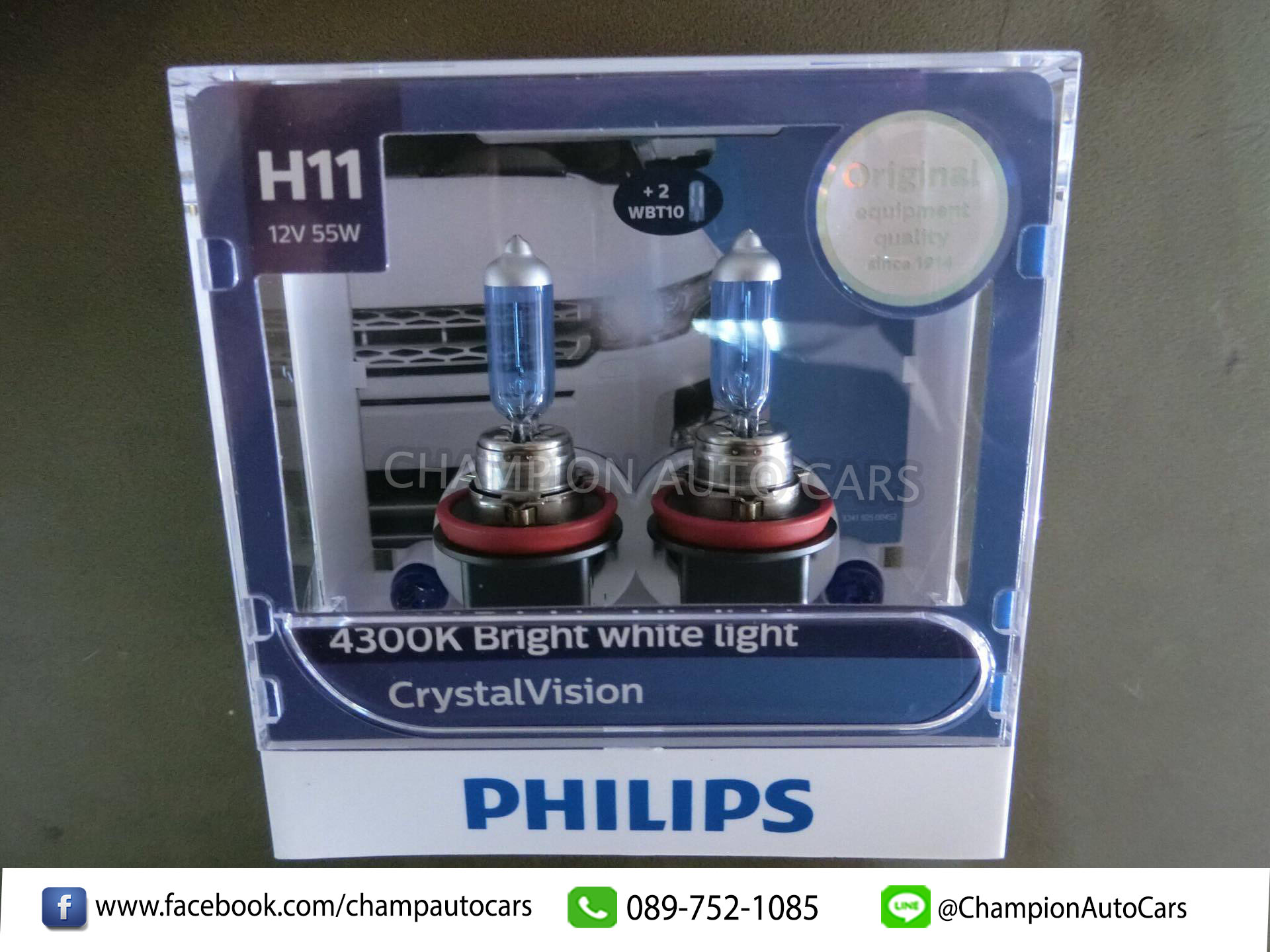หลอดไฟหน้ารถยนต์ Philips Crystal Vision 4300K H11