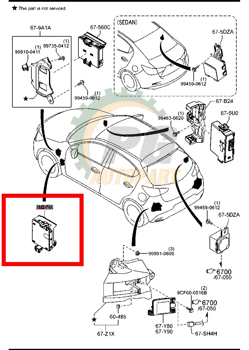 กล่องจ่ายไฟ MAZDA 2 SKYACTIV 2014-2018 1.3 เบนซิน (1ชิ้น) แท้ / รูปจริง