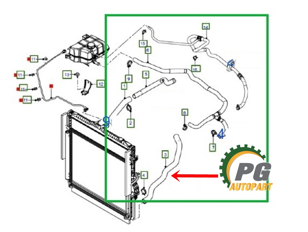 ท่อยางหม้อน้ำล่าง FORD RANGER ปี 2012-2014 2.5 เบนซิน (1 ชิ้น) แท้ / รูปจริง