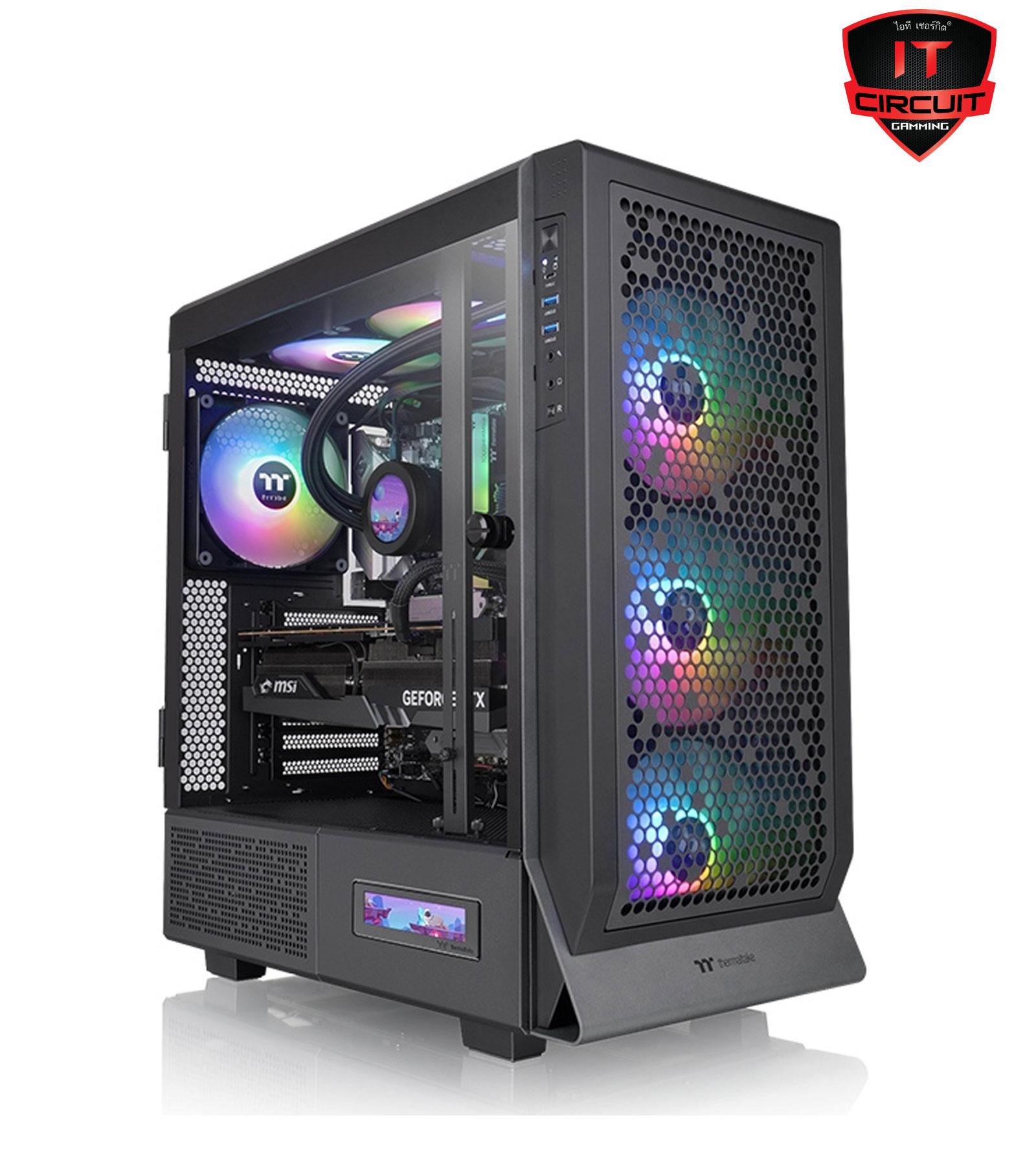 i9-13900K 24C/32T/CPU Cooler C360/MB B760M 4Slot/RAM DDR5(5600)64GB(32GBX2)/M.2 1TB/ M.2 2TB/HDD 2TB/VGA RTX 4060TI/PSU 1050W(80+ GOLD)/ CASE THERMALTAKE CERES 500 TG