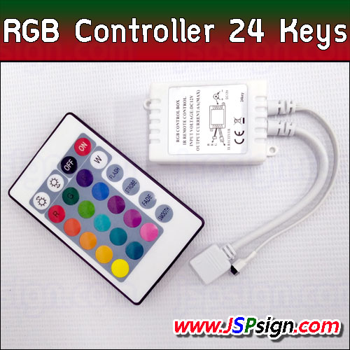 รีโมทคอนโทรลควบคุมไฟเส้นริบบิ้น RGB 12V เปลี่ยนสีได้แบบ 24 key