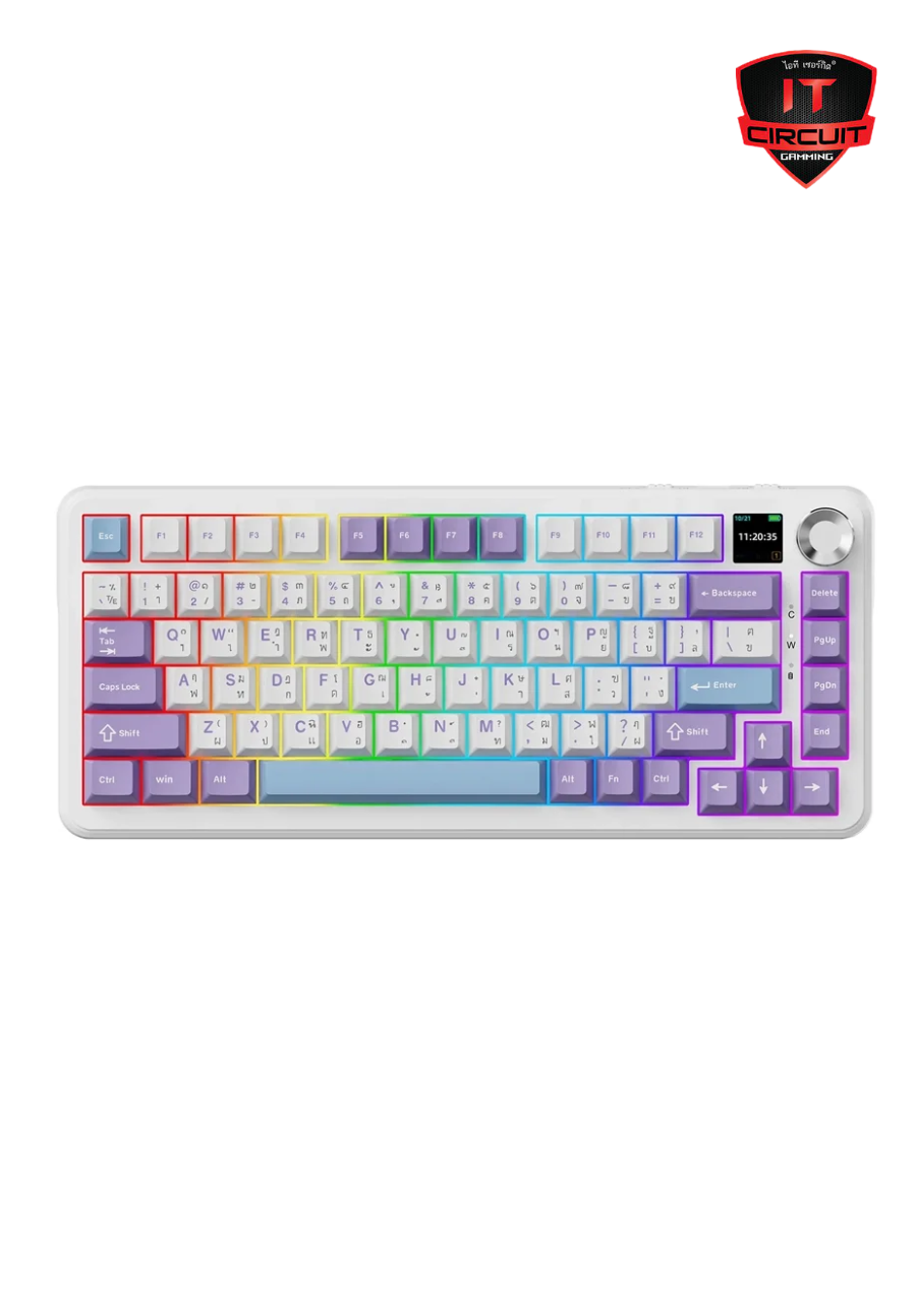 KEYBOARD (คีย์บอร์ด) WIRELESS AJAZZ AK820 MAX MOUNTAIN MIST (MAILA SWITCH/BLUETOOTH/LCD) SN071025T120H