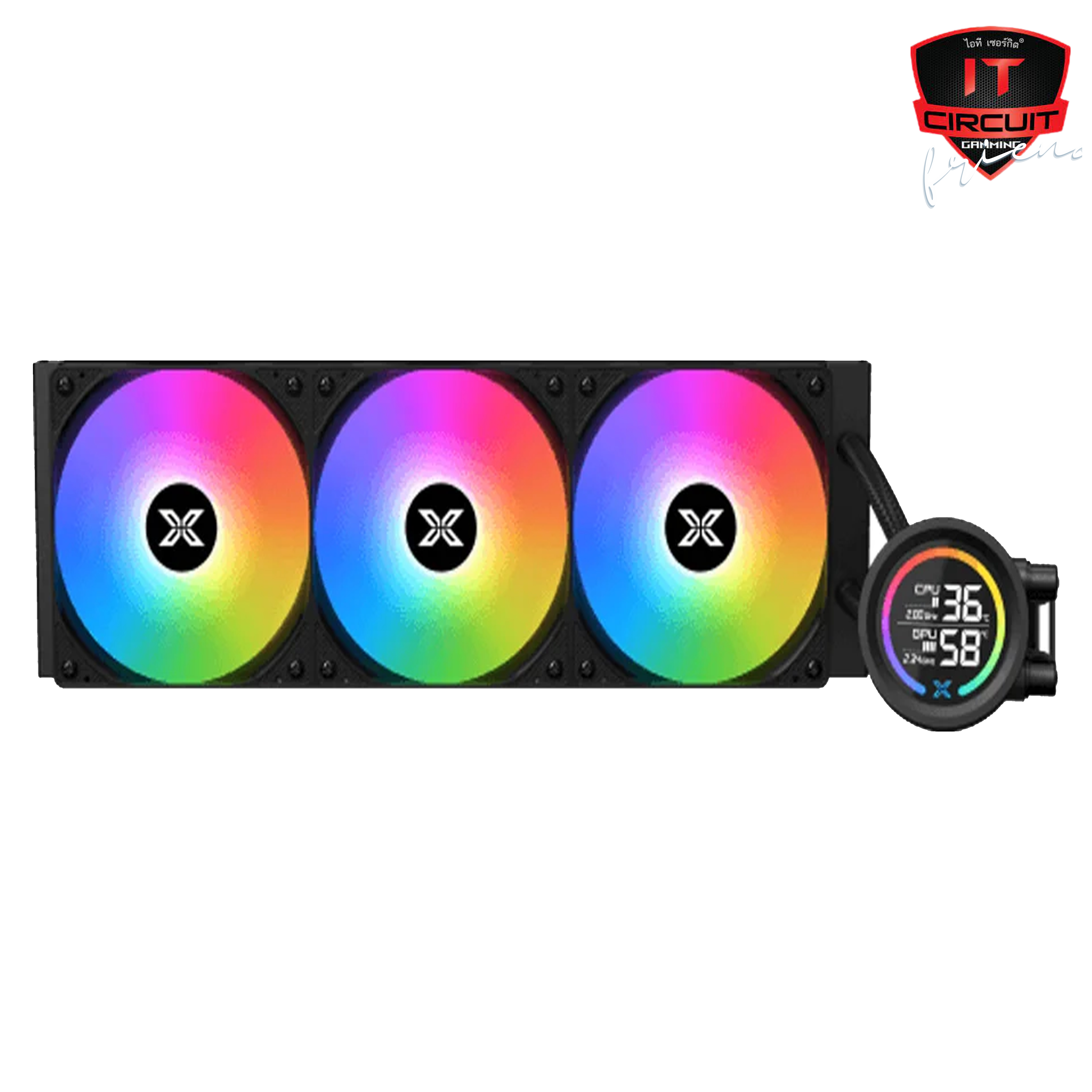 CPU LIQUID COOLER (ชุดน้ำปิด) XIGMATEK LK 360 DIGITAL - BLACK