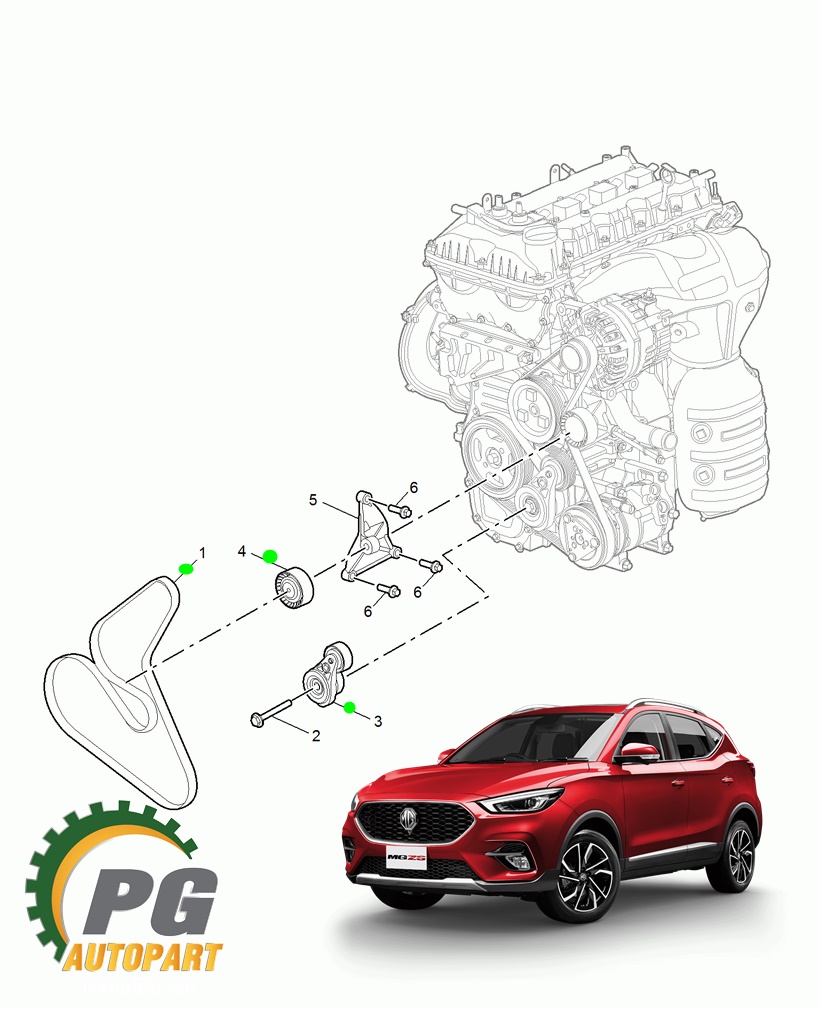 [PRE-ORDER] เซตสุดคุ้ม!!! ชุดเปลี่ยนสายพานหน้าเครื่อง เอ็มจี แซดเอส MG ZS 1.5 L(1 ชุด = 3 ชิ้น)