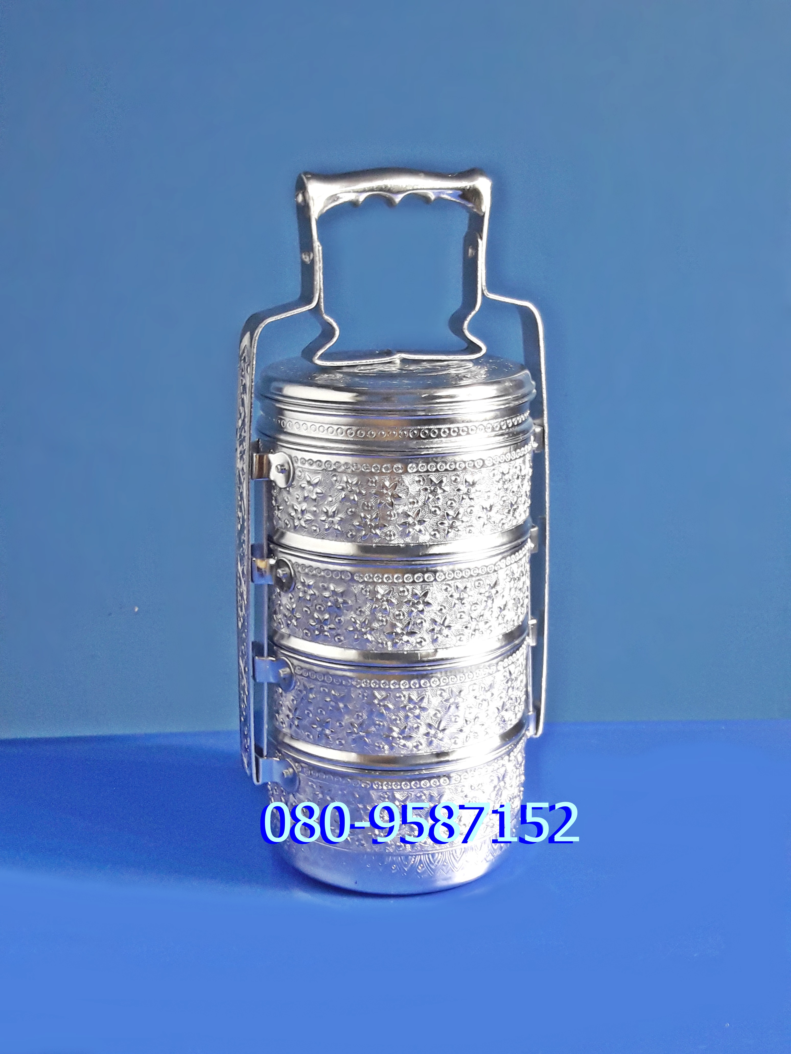 ปิ่นโตอลูมิเนียม-ลายไทย ตราแมวน้ำ ขนาด 16 ซ.ม