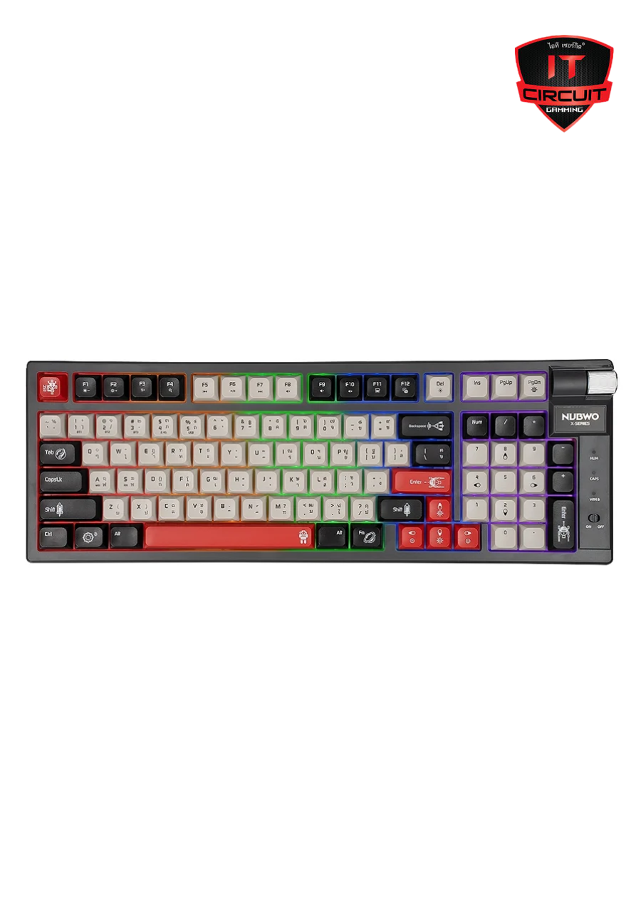 KEYBOARD WIRELESS NUBWO-X803 GALACTIC GRAY-BLACK (BLUE SWITCH/BLUETOOTH) SN24925T120H