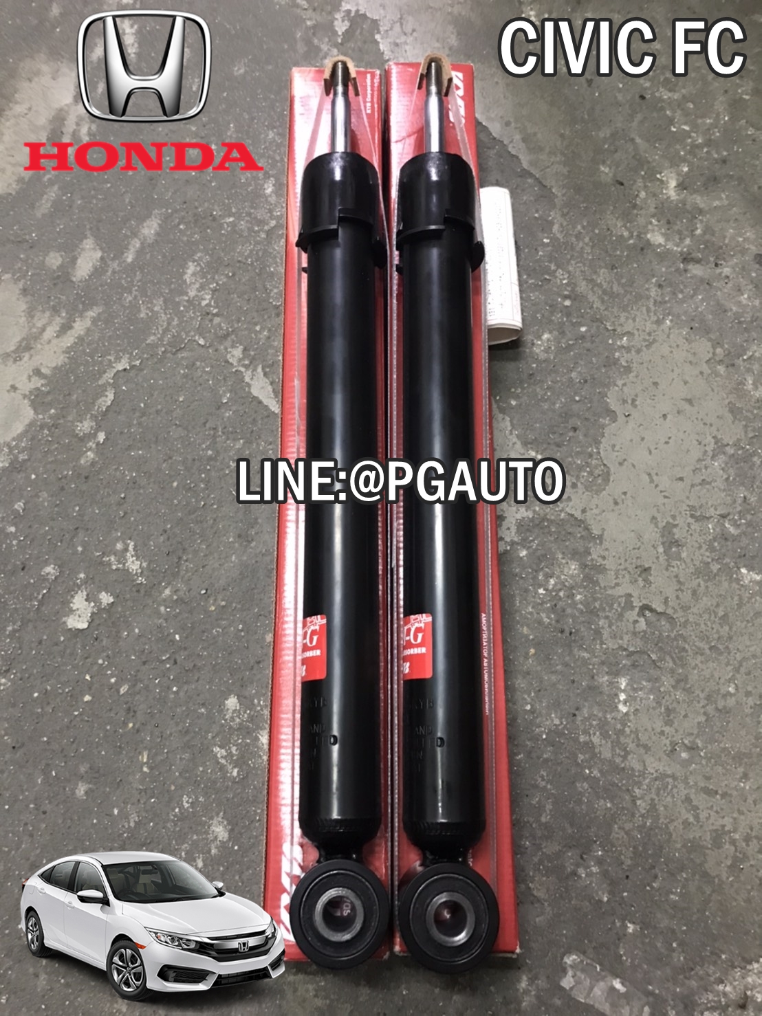 โช๊คอัพหลัง ฮอนด้าซีวิค เอฟซี CIVIC FC 1.8 L ปี 2016 ขึ้นไป (1 คู่) / รูปจริง
