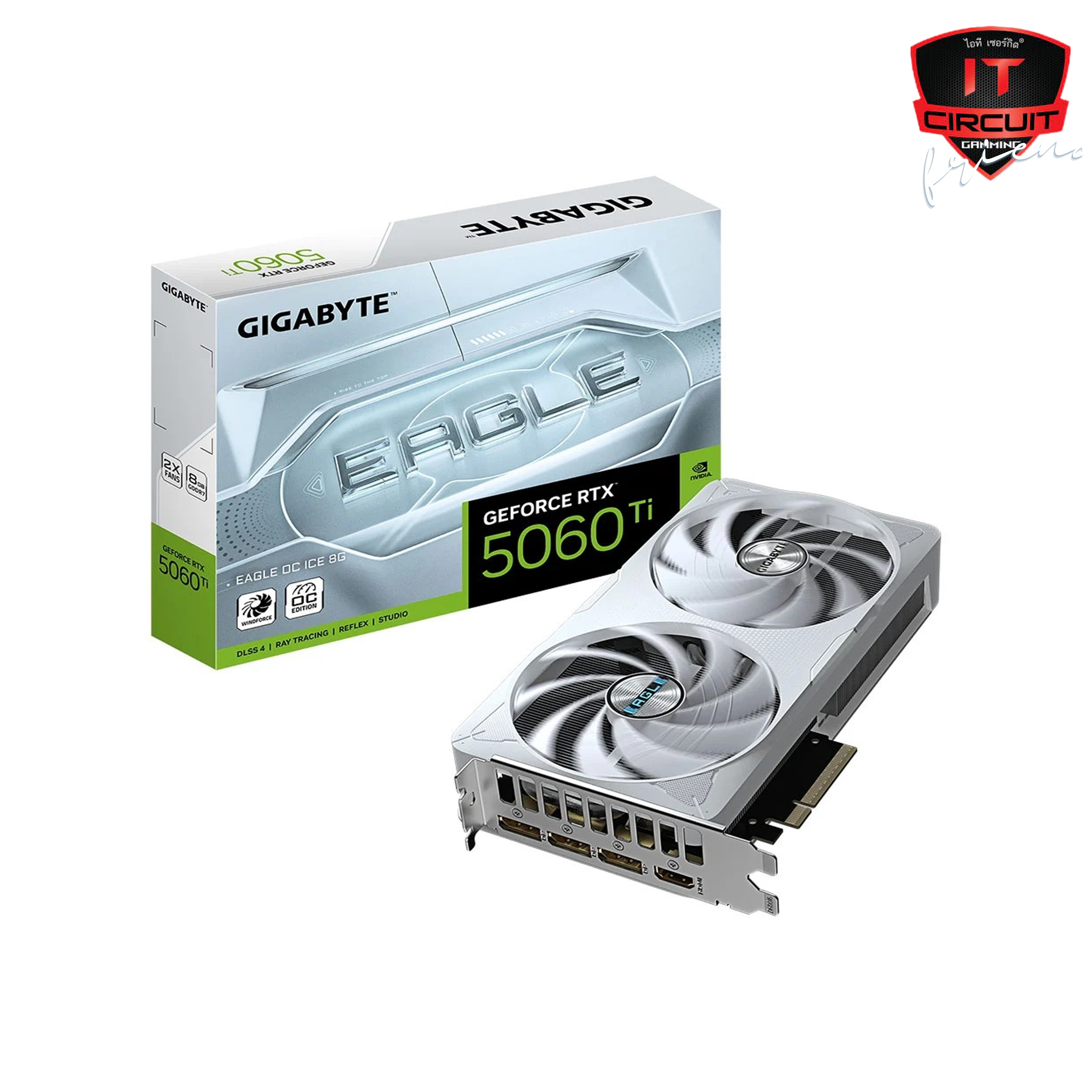 VGA(การ์ดจอ) GIGABYTE GEFORCE RTX 5060 TI EAGLE OC ICE 8G - 8GB GDDR7