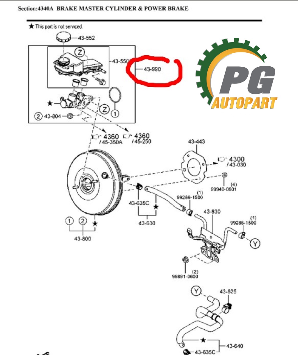 แม่ปั๊มเบรค+กระปุกน้ำมันเบรค MAZDA 3 SKYACTIV ปี 2014-2018 (1ชิ้น) แท้ / รูปจริง