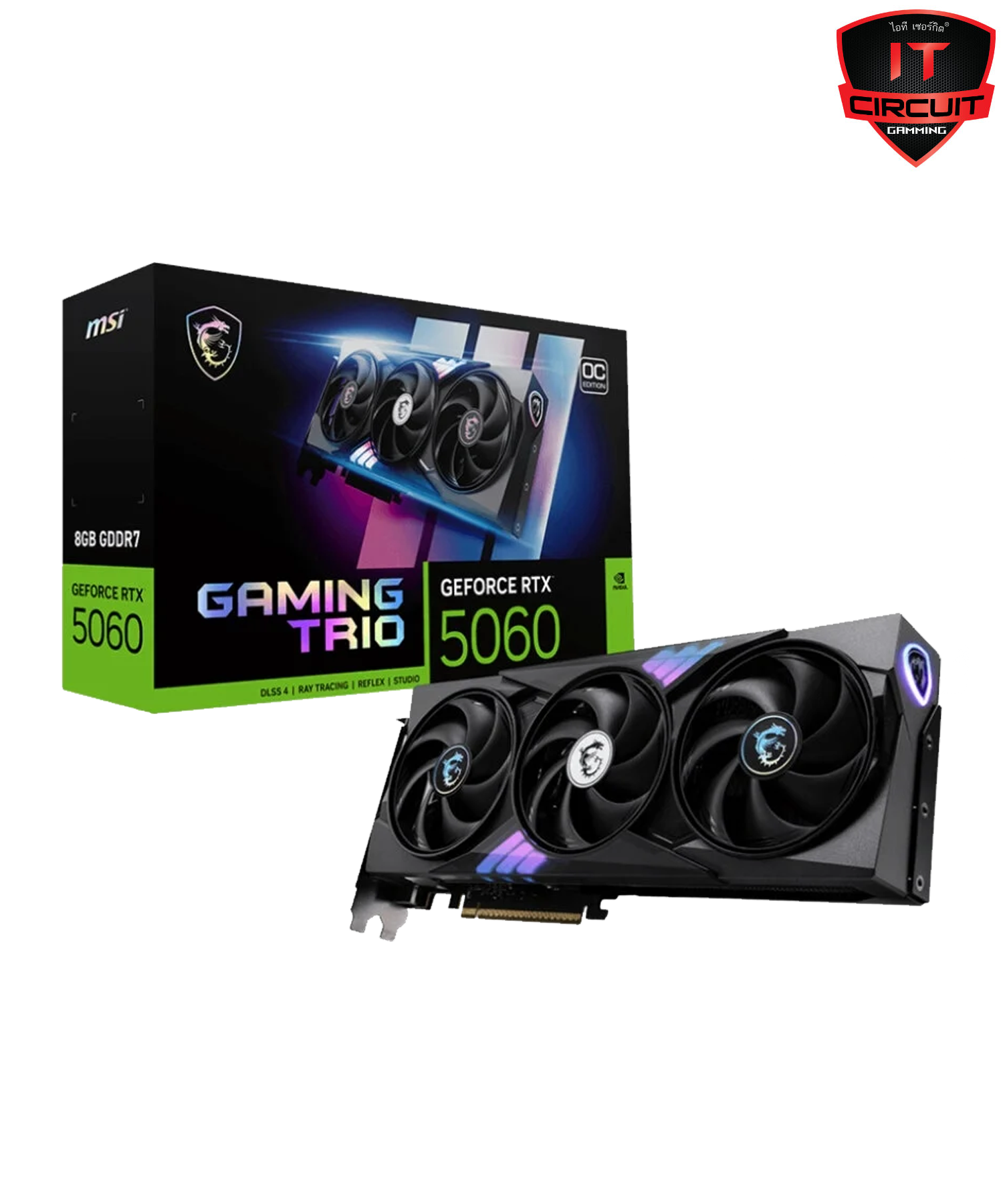 VGA (การ์ดจอ) MSI GEFORCE RTX 5060 GAMING TRIO OC - 8GB GDDR7