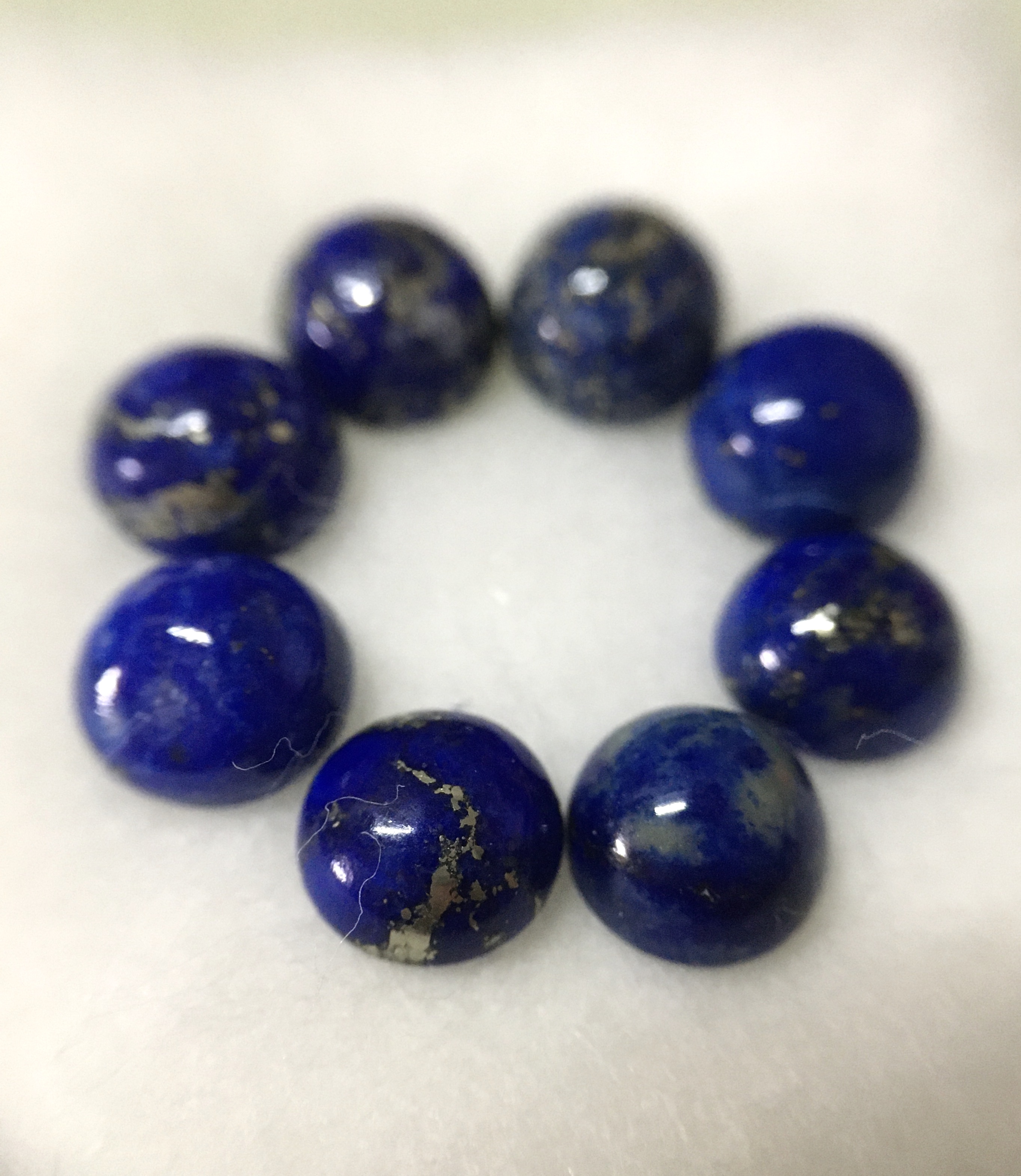 (590 ทุกกล่อง) LAPIS LAZULI ลาพิส ลาซูลี 6 ,7 มม.หินแท้ ลายสวยเฉพาะตัว ติดแร่ไพไรต์จุกๆ สีน้ำเงินจัด ปัดเงาสวยๆเลยจ้า