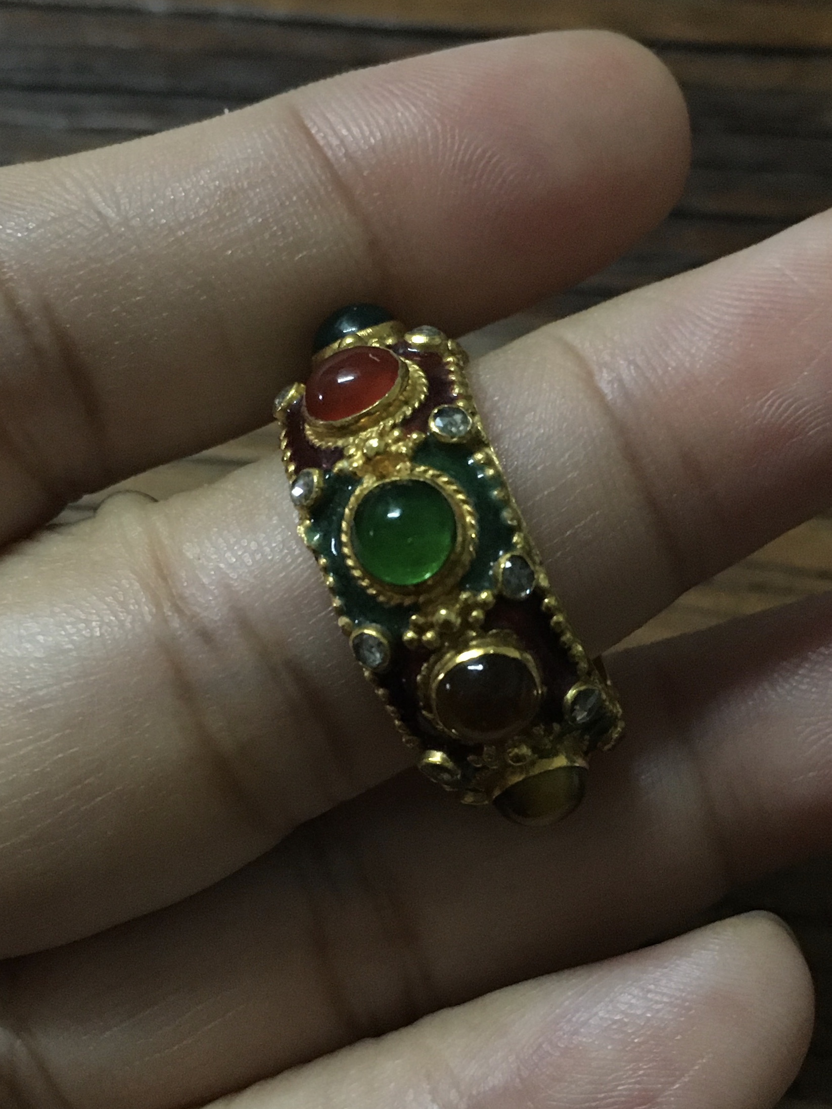 (มือสอง) แหวนพิรอด ทองเพชรแท้ 0.45 กะรัต งานโบราณ สวย ขลัง มีเสน่ห์มากค่ะ