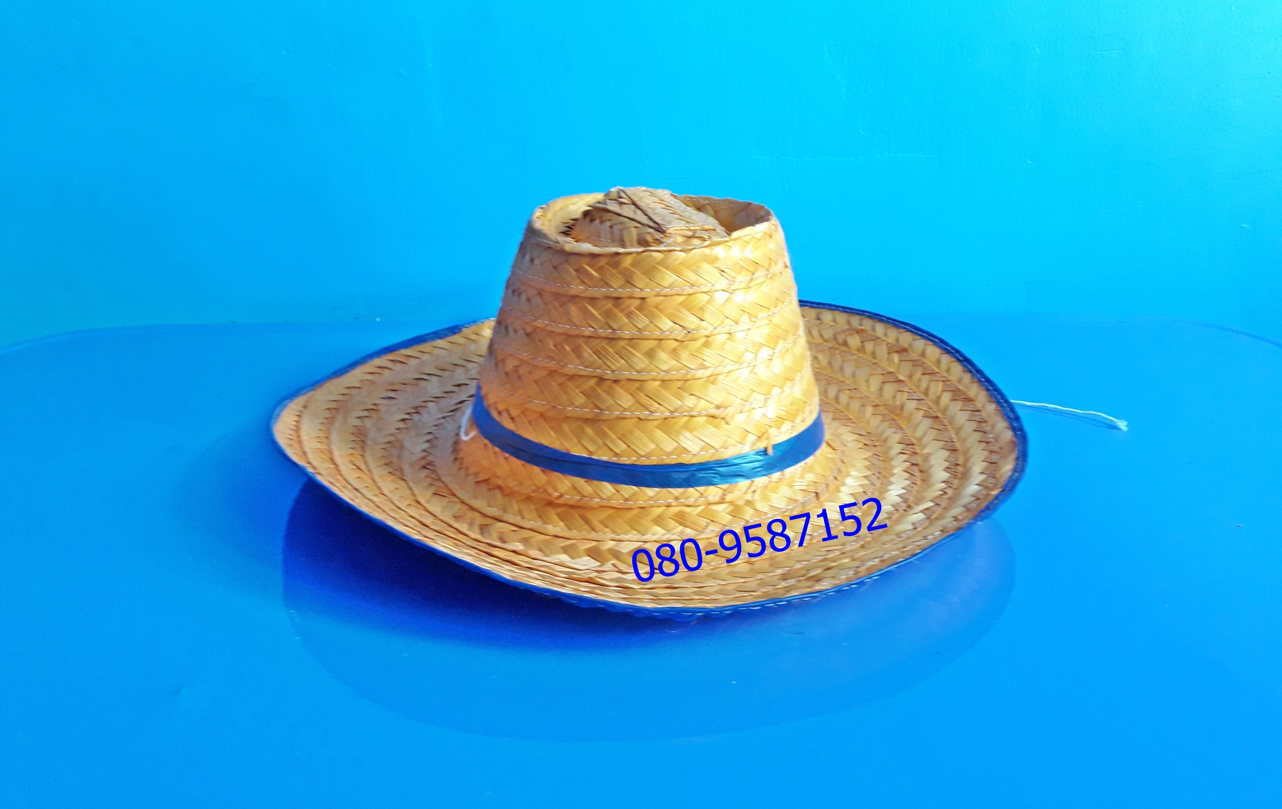 1 หมวกสาน-ไม้ไผ่ ขอบสี