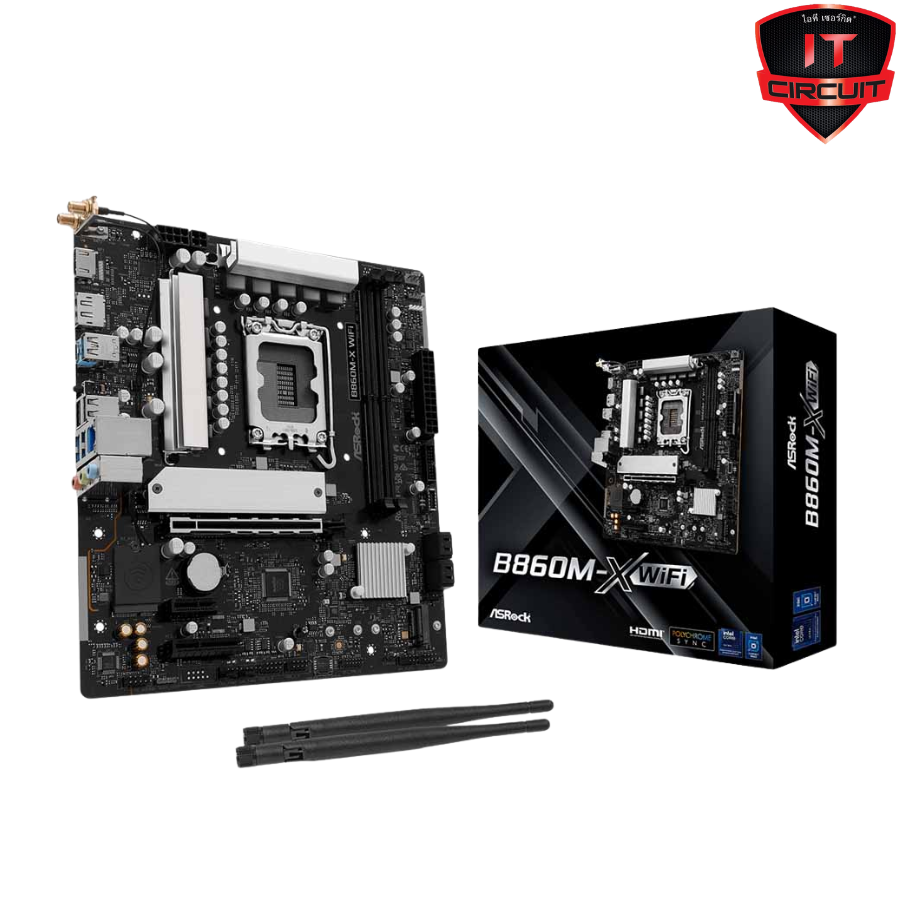 MAINBOARD (เมนบอร์ด) ASROCK B860M-X WIFI - (INTEL SOCKET 1851 DDR5 MICRO-ATX) SN27925T110H