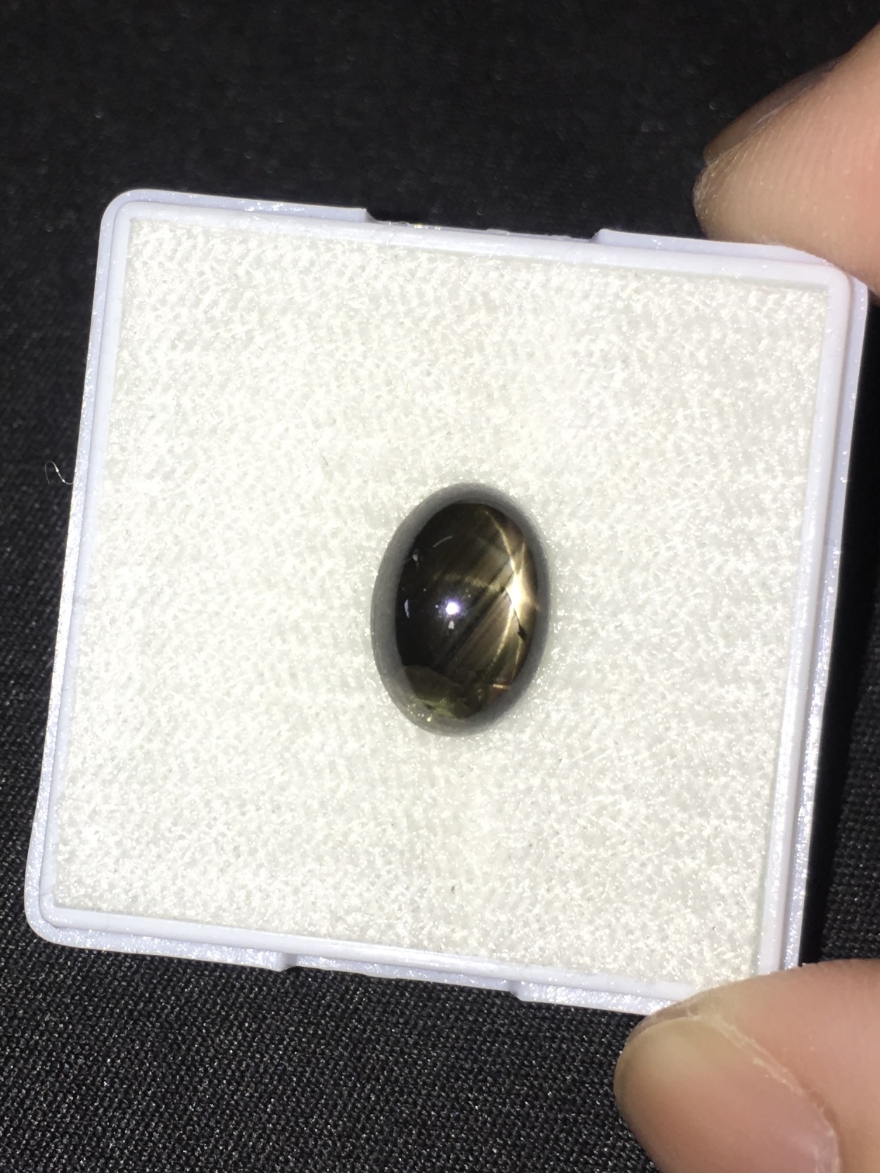BLACK STAR SAPPHIRE แบล็คสตาร์แซฟไฟร์ 2.38 กะรัต สวยสว่าง ขาชัดคมค่ะ