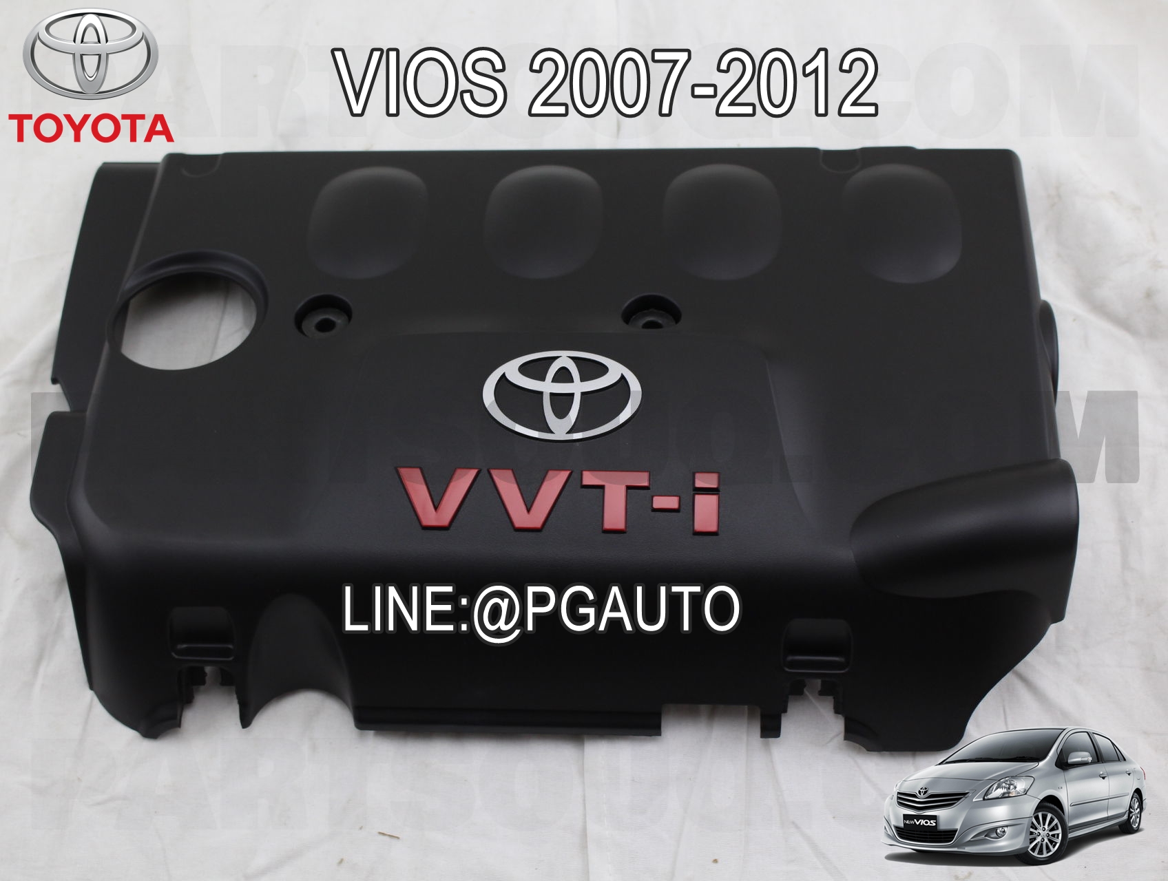 ฝาครอบเครื่อง TOYOTA VIOS (NCP91-93) ปี 2007-2012 (1ชิ้น) / รูปจริง