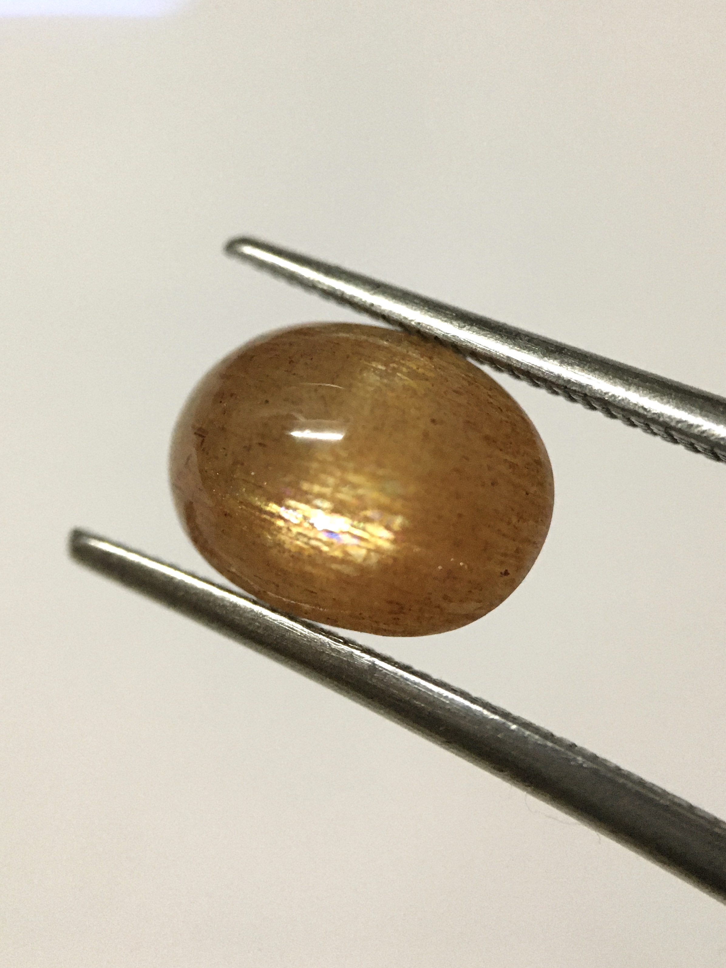 SUN STONE ซันสโตนแท้ 2.34 กะรัต หิน ธรรมชาติ เหลือบทองสว่าง เนื้อสีน้ำผึ้งฉ่ำสวย น่าสะสม