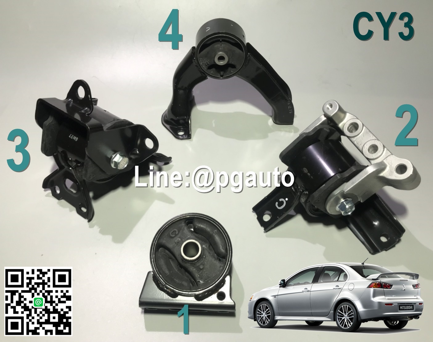 เซตสุดคุ้ม!!! แท้ยกชุด ยางแท่นเครื่อง-แท่นเกียร์ มิตซูบิชิ แลนเซอร์ อีเอ็กซ์ LANCER EX (CY3) 1.8 L AT (1ชุด = 4 ตัว) / ENGINE MOUNT