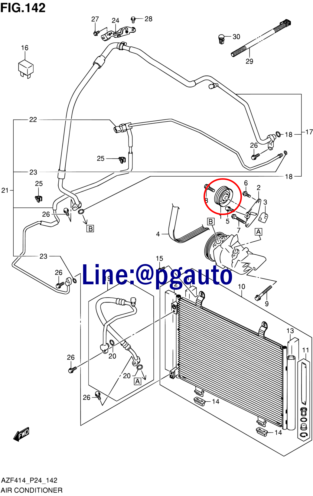 ชุดลูกลอก+สายพานแอร์+สายพานหน้าเครื่อง SUZUKI SWIFT เครื่อง 1.2 L ปี 2012-2017 (1ชุด=3ชิ้น) แท้ / รูปจริง